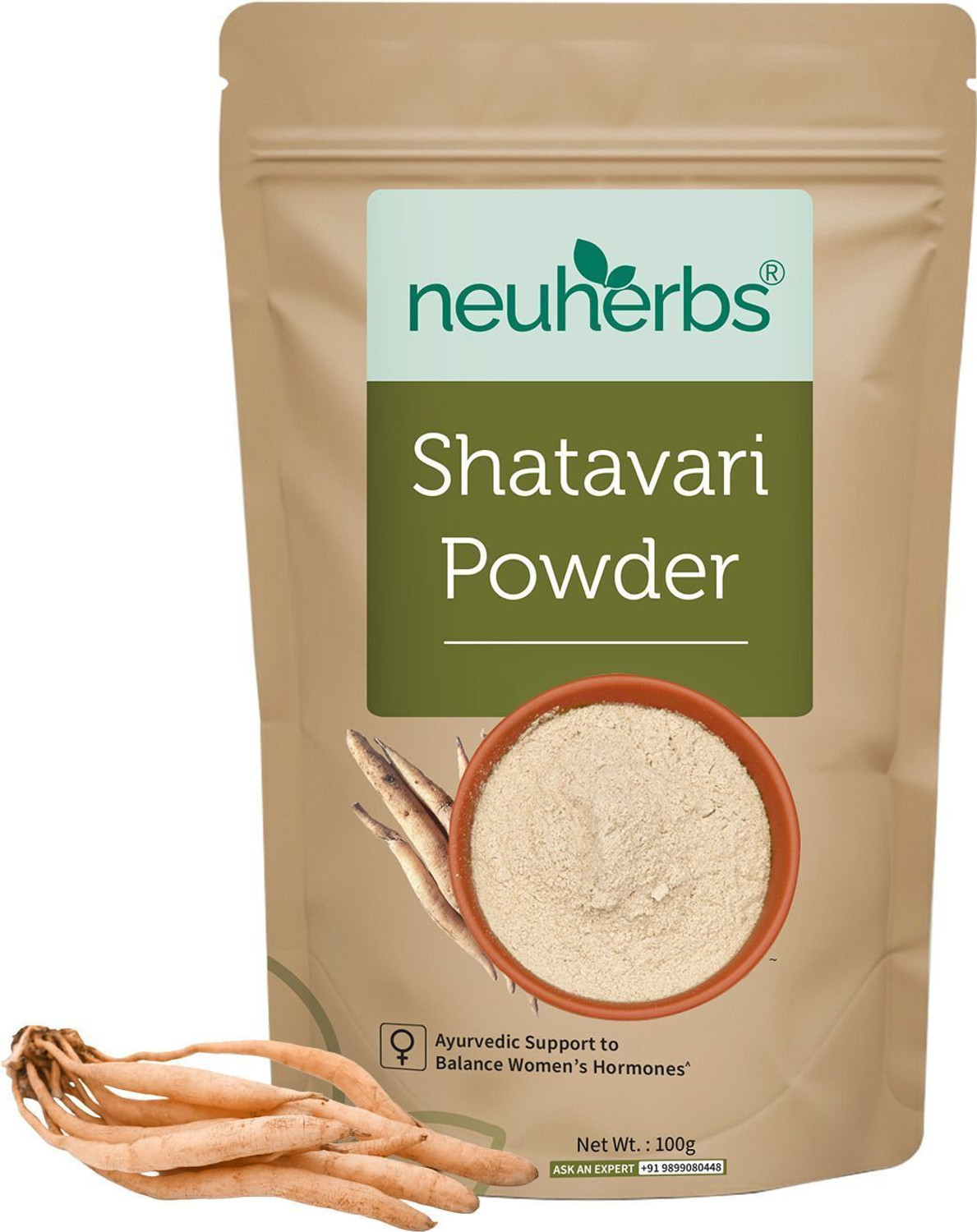 Image of Neuherbs Organic Shatavari Powder|Ayurvedic Care To Balance Women's Health|No Additives