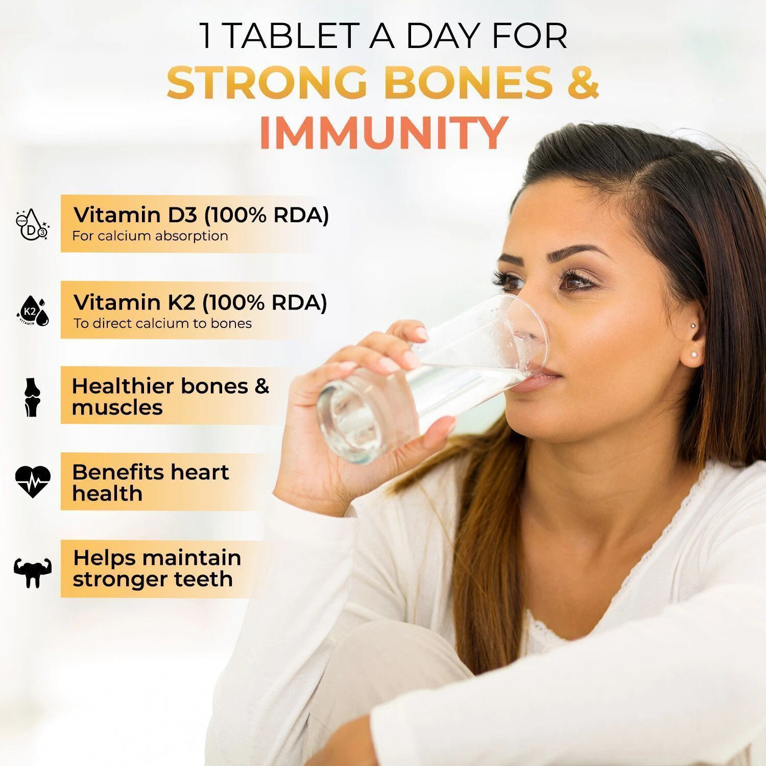 Image of THE BODY RESERVE Vitamin D3 K2 MK7 100% RDA Plant-Based Supplement from Lichen Source