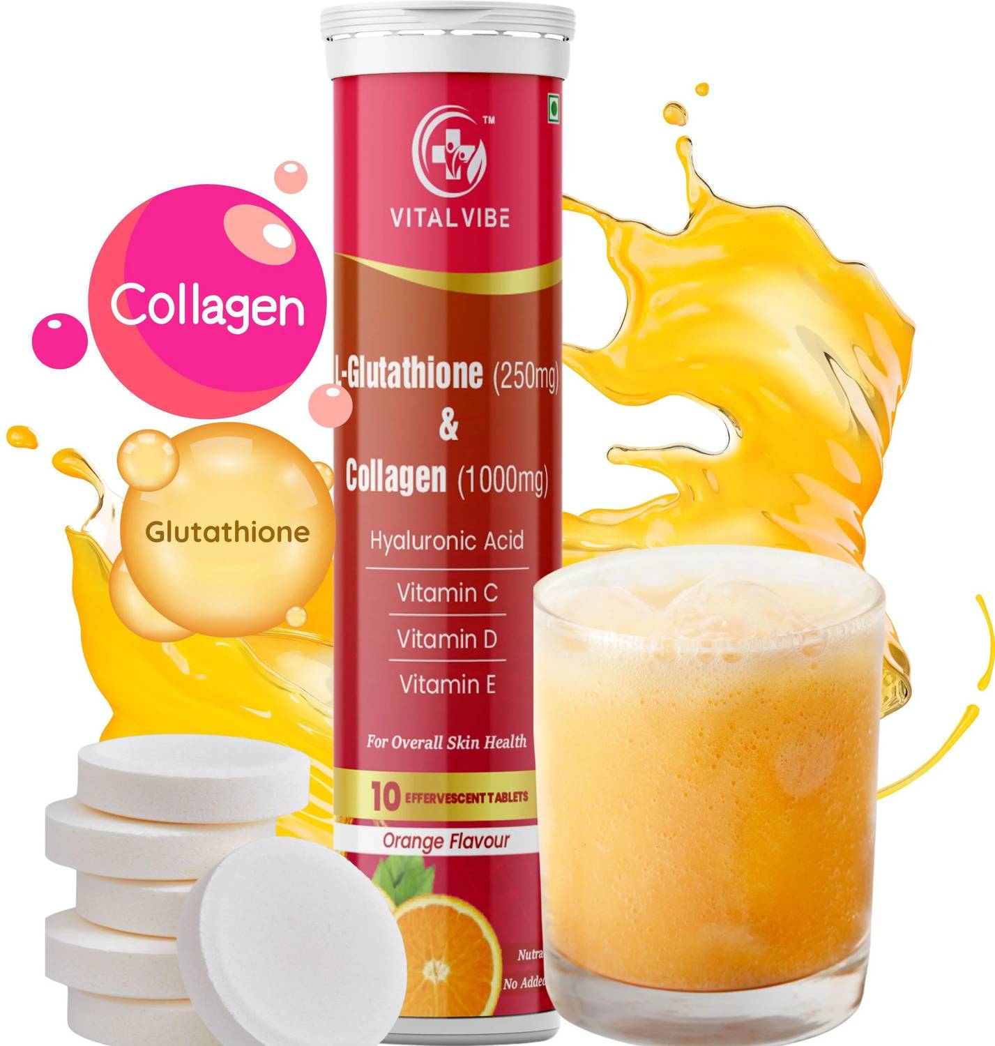 glutathione with collagen and vitamin e VITAL VIBE 1000mg+Vitamin C,E & HA Effervescent, Advance Skin Health Price in India Buy Retatrutide UK | Category_Glutathione Color:Custom