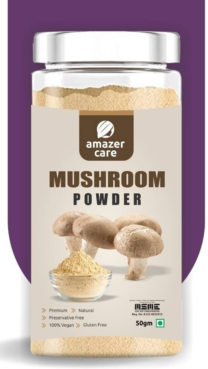 Amazer Care Mushroom Powder For Eating/Drink,Immunity Booster,Vegan Protein,Weight Control