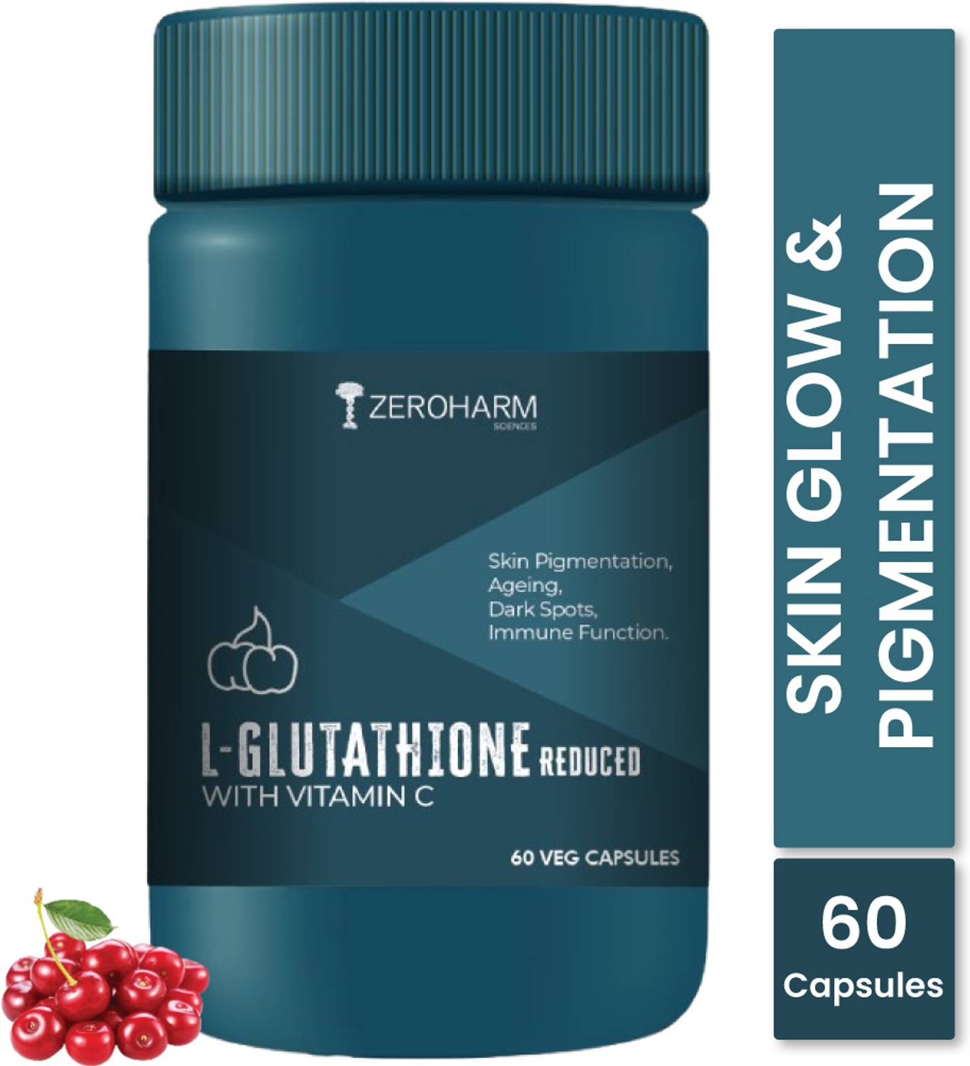 ZEROHARM L-Glutathione Reduced with Vitamin C -Skin Brightness, Pigmentation, Antioxidant Price in India