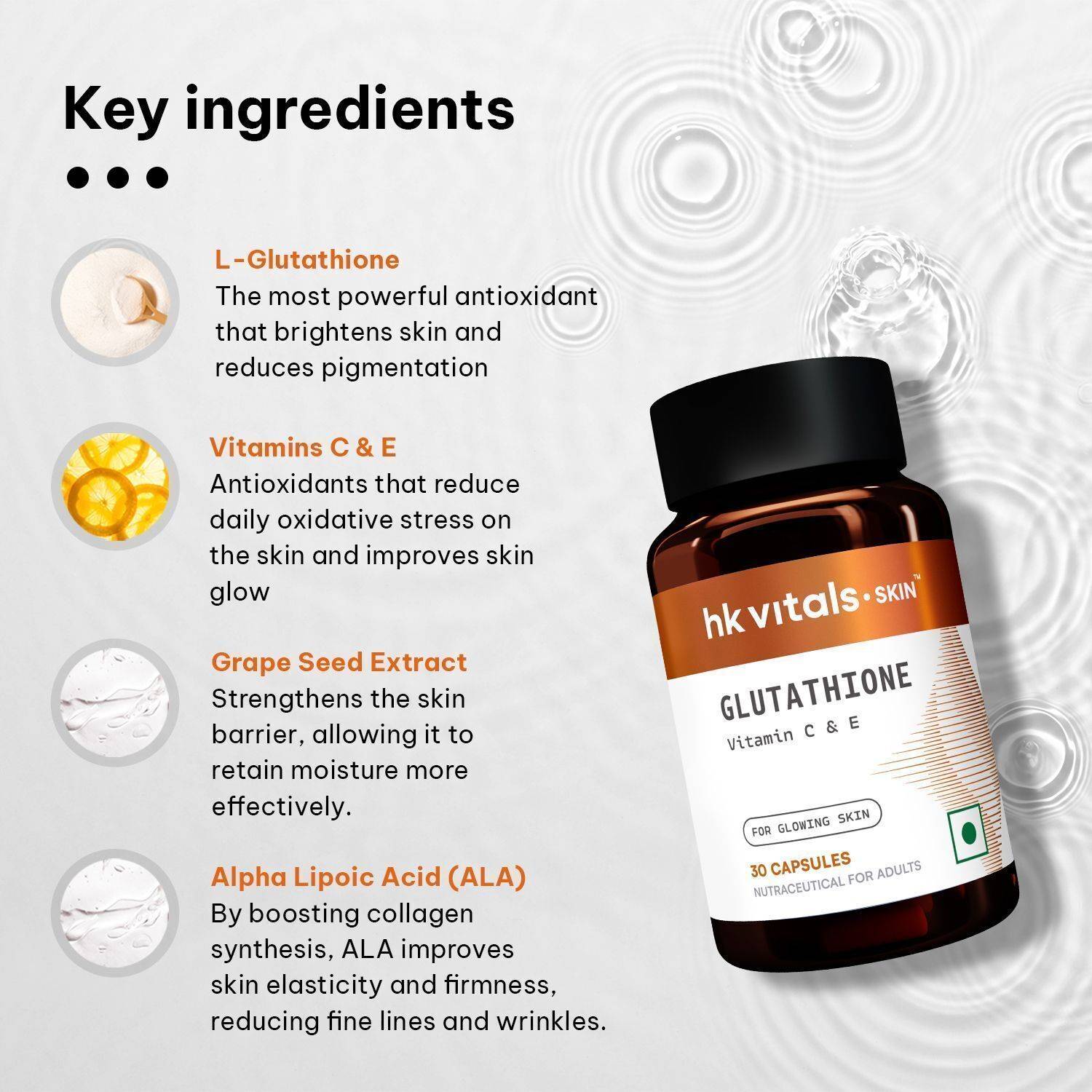 vitamins with collagen and glutathione HEALTHKART hk vitals Skin Radiance Collagen (Orange, 100g) with Glutathione  Price in India