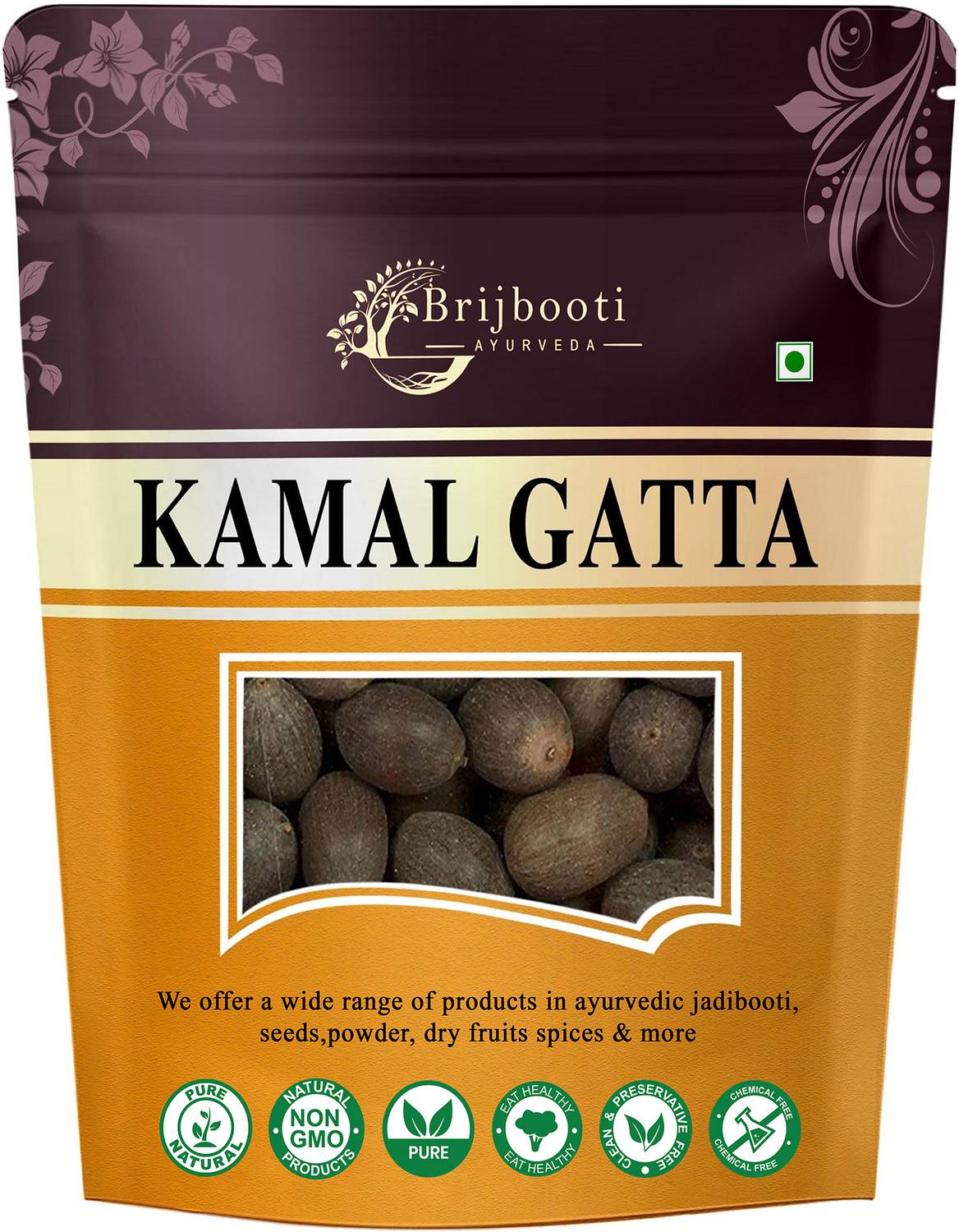 BrijBooti Kamal Gatta Seed | Lotus Seeds | For Pooja | Laxmi Havan | Home Gardening (Raw)