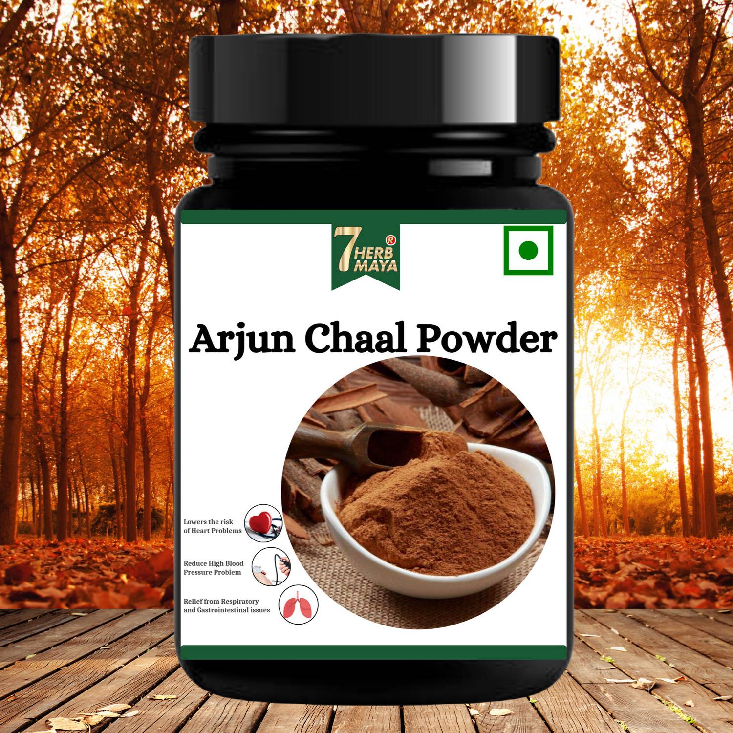 7Herbmaya Natural Arjun ki Chaal Powder, Arjuna Bark, Arjun Chal, Arjun Chaal Powder