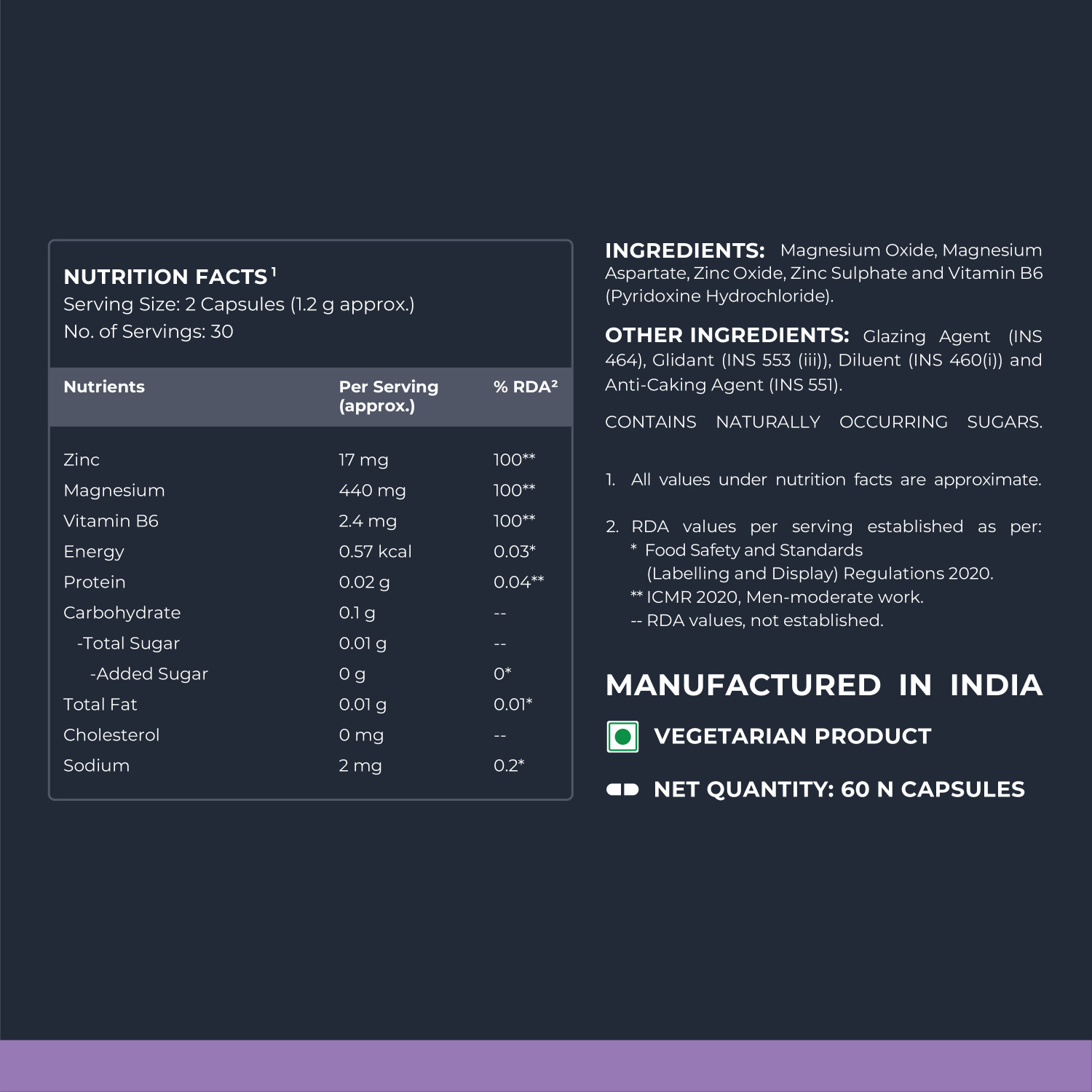 Image of Nutrabay Pro Zinc + Magnesium + B6 - 500mg