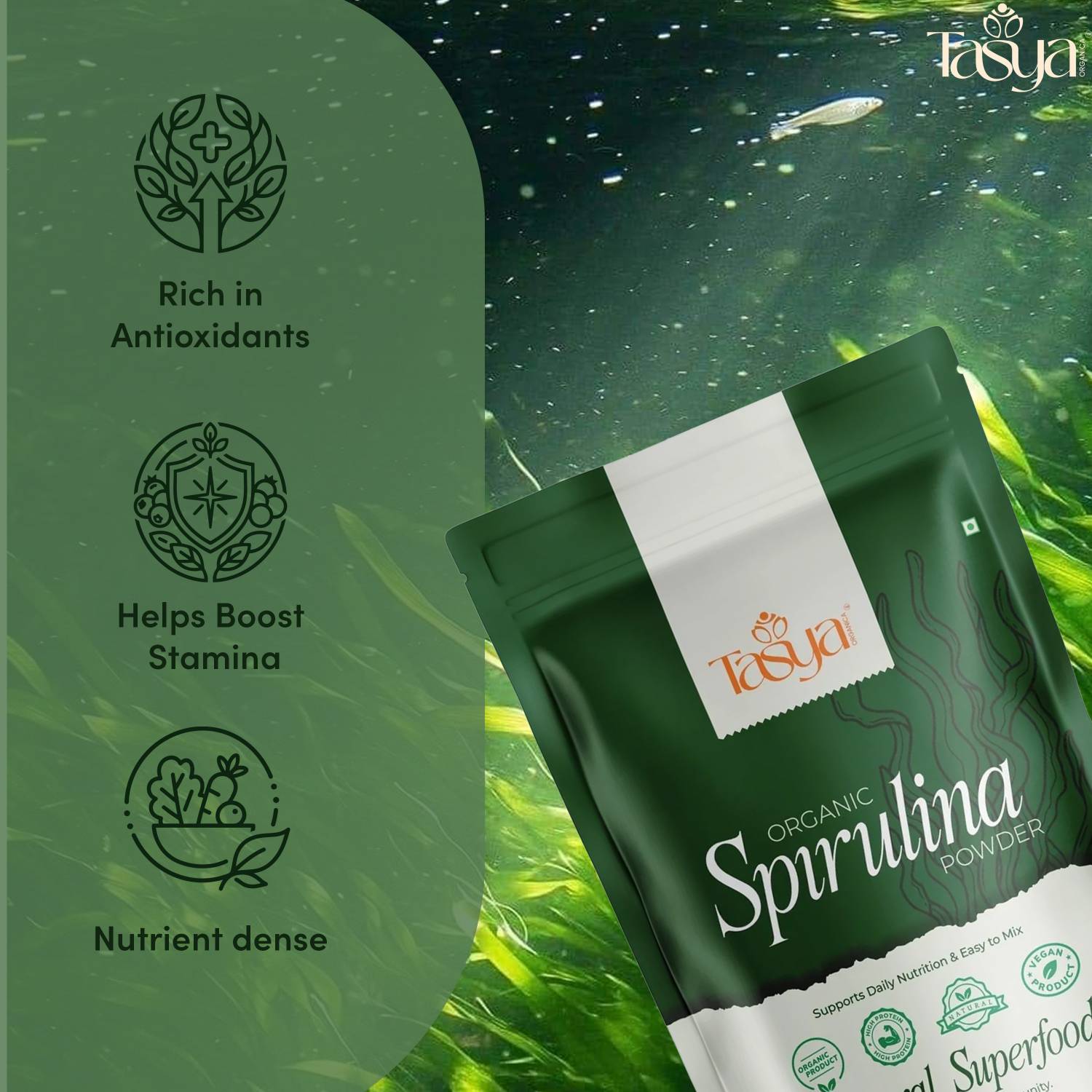Tasya Organica Spirulina Powder 100g - Image 4