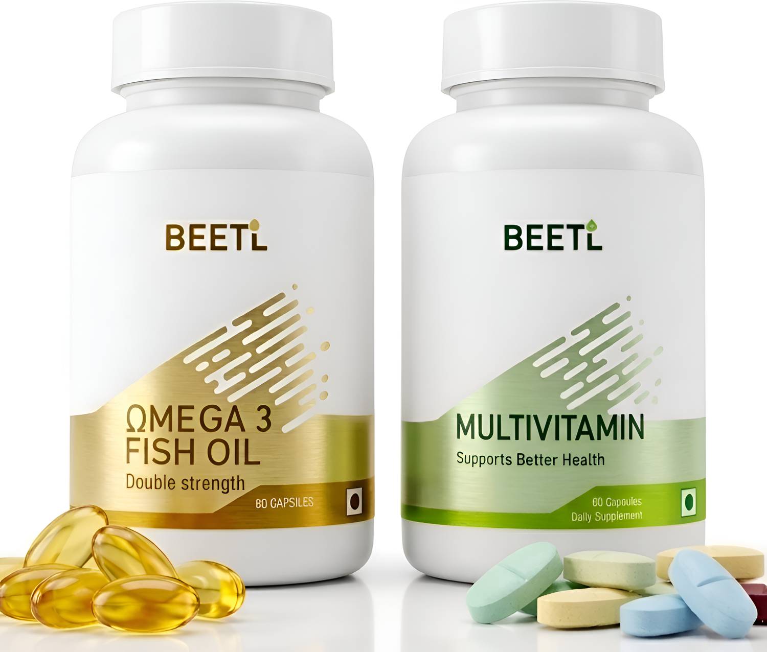 BEETL Multivitamin & Omega 3 1000mg Fish Oil tablet combo