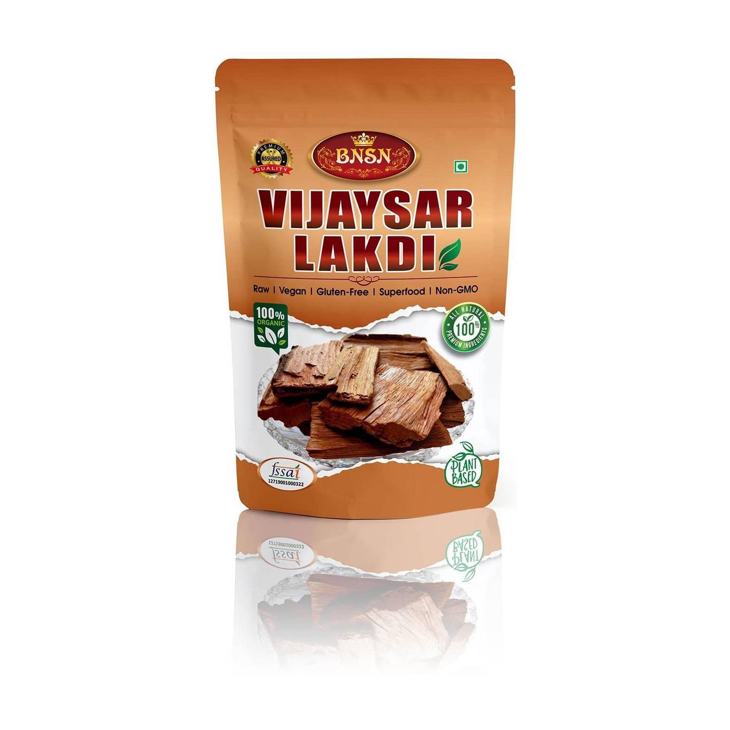 BNSN Raw Vijaysar Lakdi - 400gm | 100% Fresh & Natural Vijaysar Bark