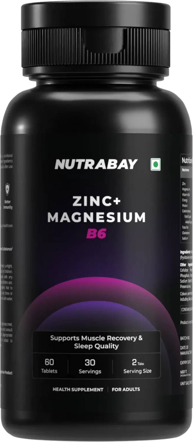 Nutrabay Pro Zinc Magnesium with Vitamin B6 (ZMA), Restful Sleep,... more
