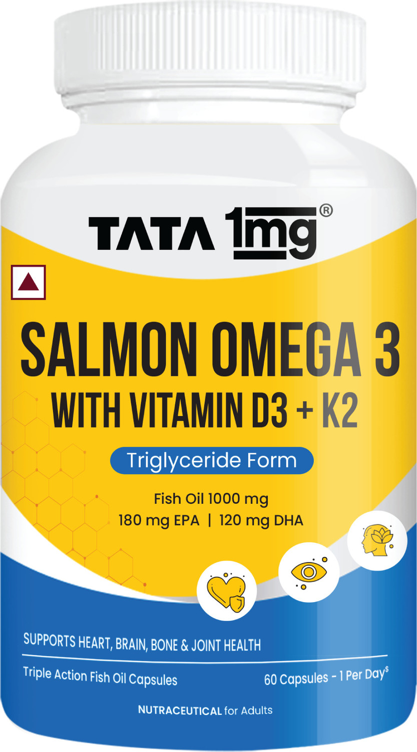 Image of TATA 1mg Salmon Omega 3 Fish Oil with Vitamin D3 & K2-7