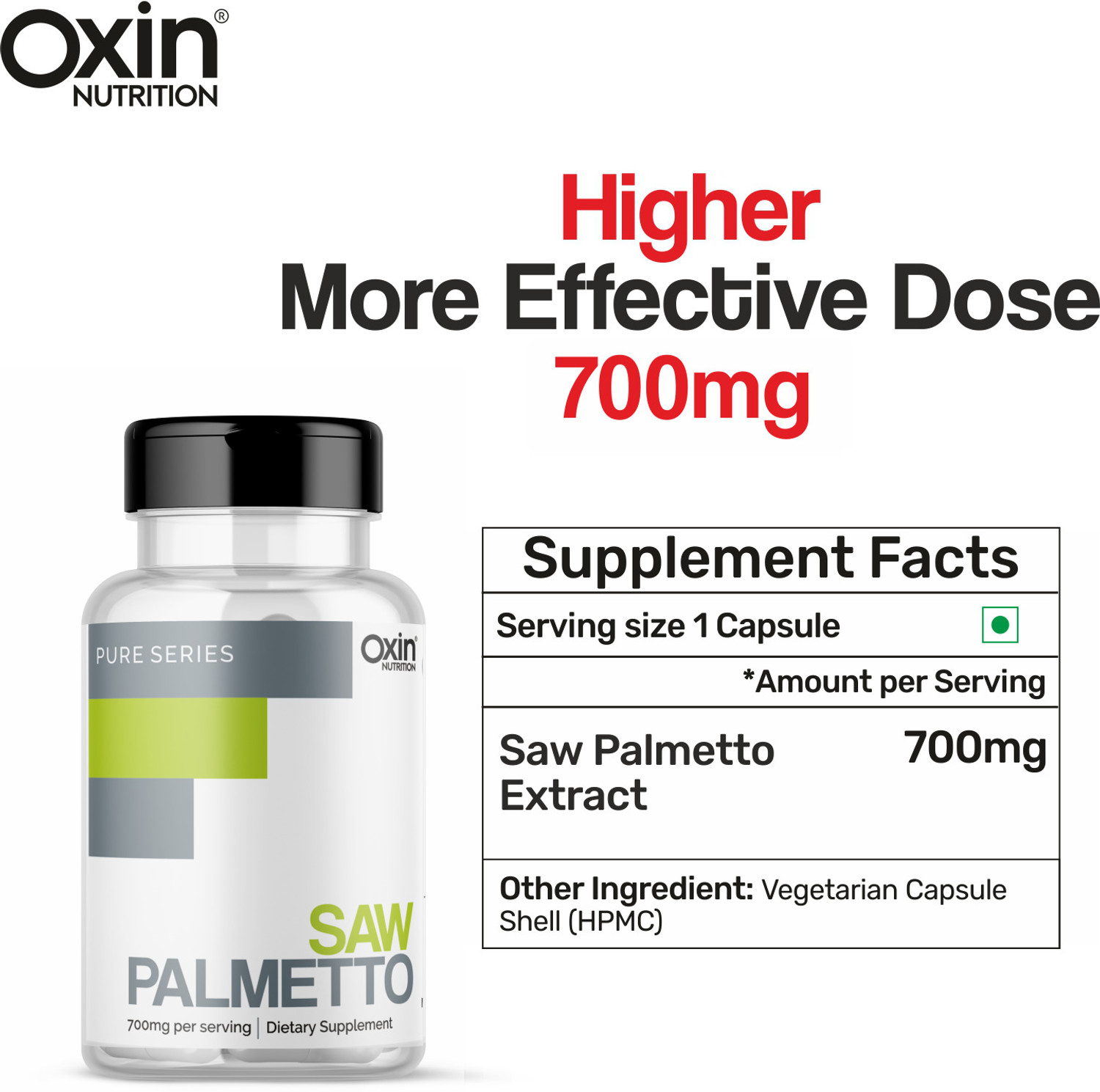 Image of Oxin Nutrition Saw Palmetto Extract 700mg Capsules
