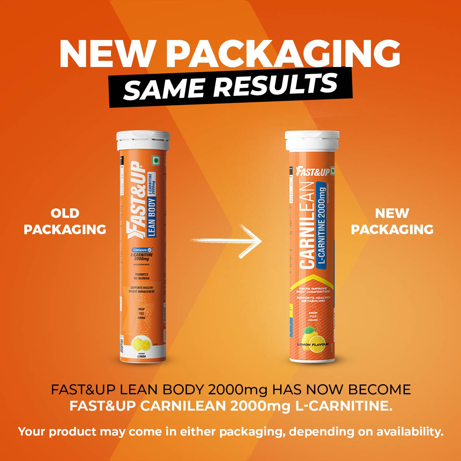 FAST&UP L-Carnitine Tartrate 2000mg, Helps Convert Fat into Energy, Lemon Flavor Price in India