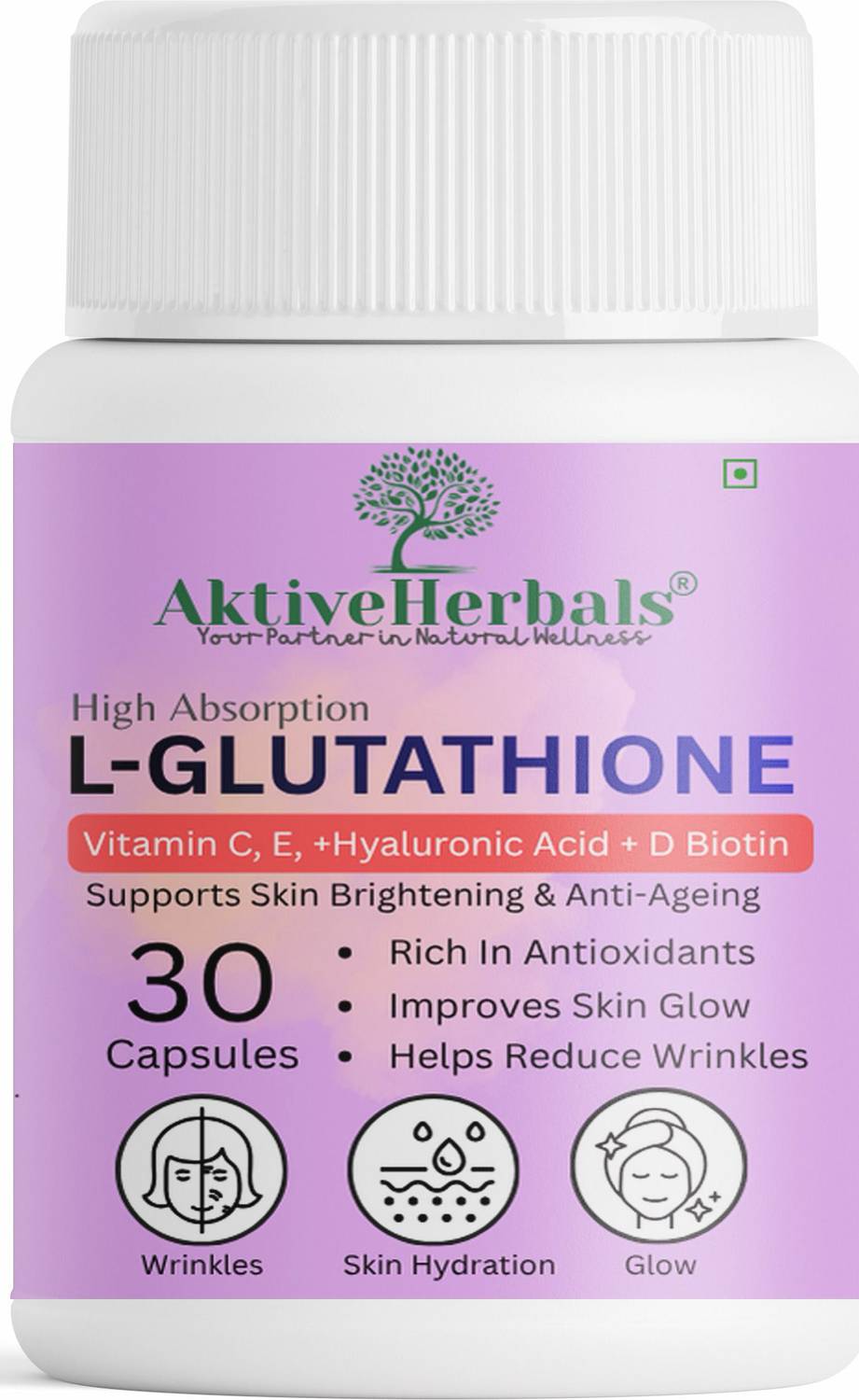 AktiveHerbals L Glutathione Skin Lightening with Vitamin C & E, Biotin High Absorption Price in India