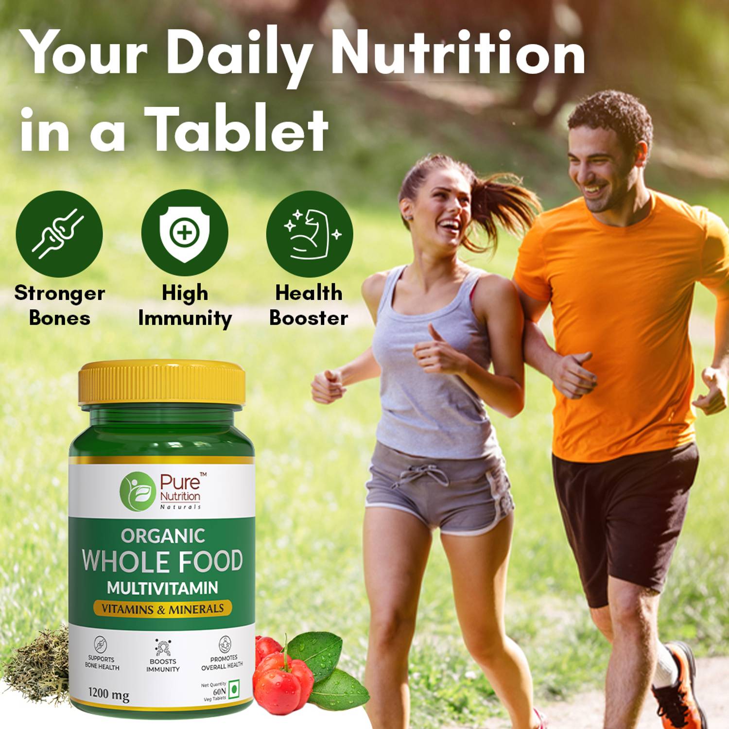 Pure Nutrition Organics Whole Food Multivitamin 60 Tablets - Image 2