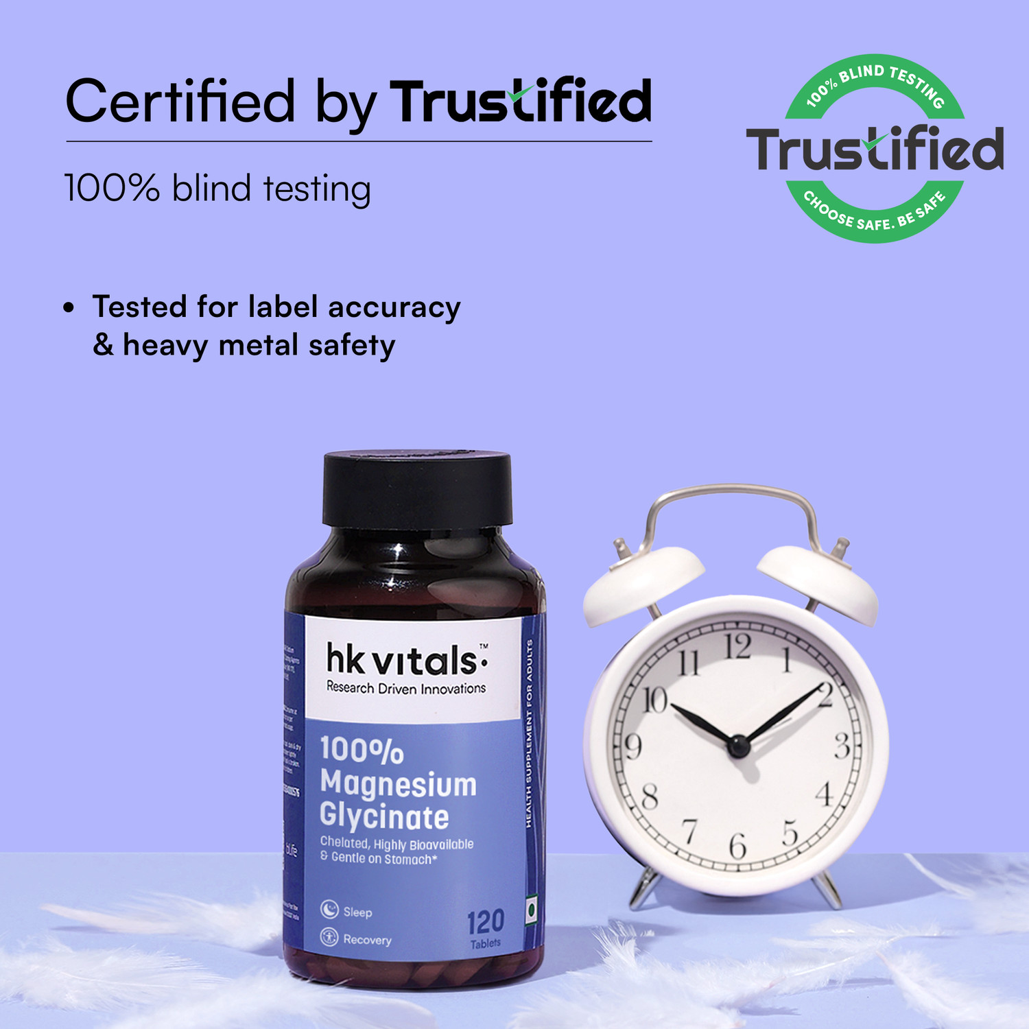 Image of hk vitals 100% Magnesium Glycinate (1880mg) 120 Tablets & Vitamin D3 + K2 (MK-7)