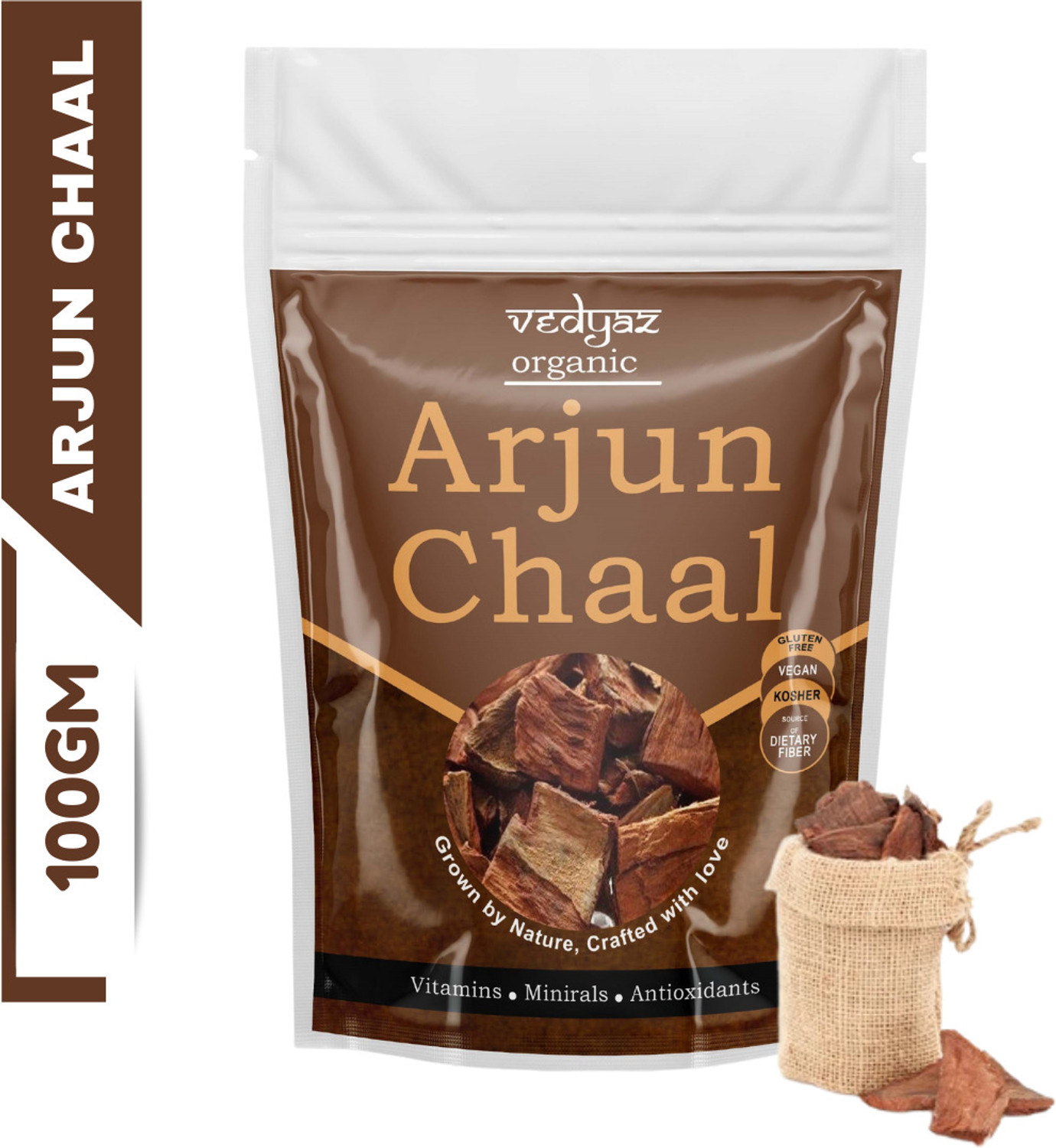 Image of Vedyaz Organic Arjun ki chaal-Terminalia Arjuna-100% Organic Arjun Bark /Dry sticks for Cooking