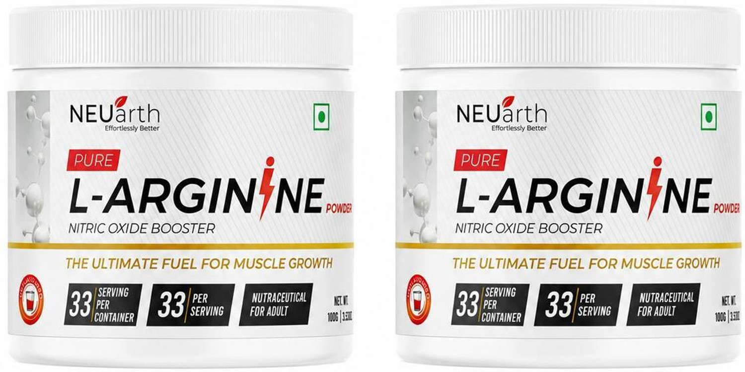 Image of Neuarth Pure L-Arginine Powder 100gm | Nitric Oxide Booster | Muscle Pump | 33 Servings