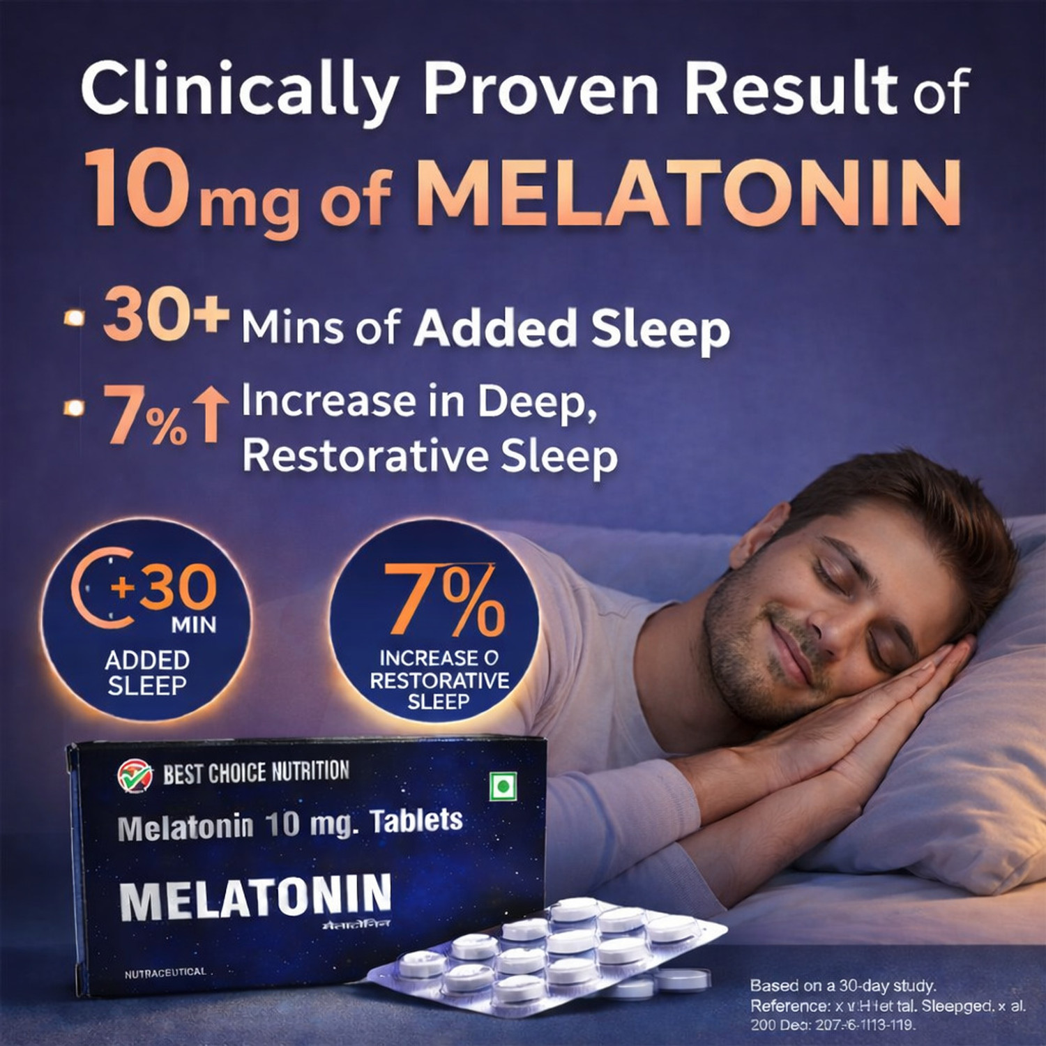 Image of BEST CHOICE NUTRITION Melatonin 10 mg Tabs For for Calm & Restful