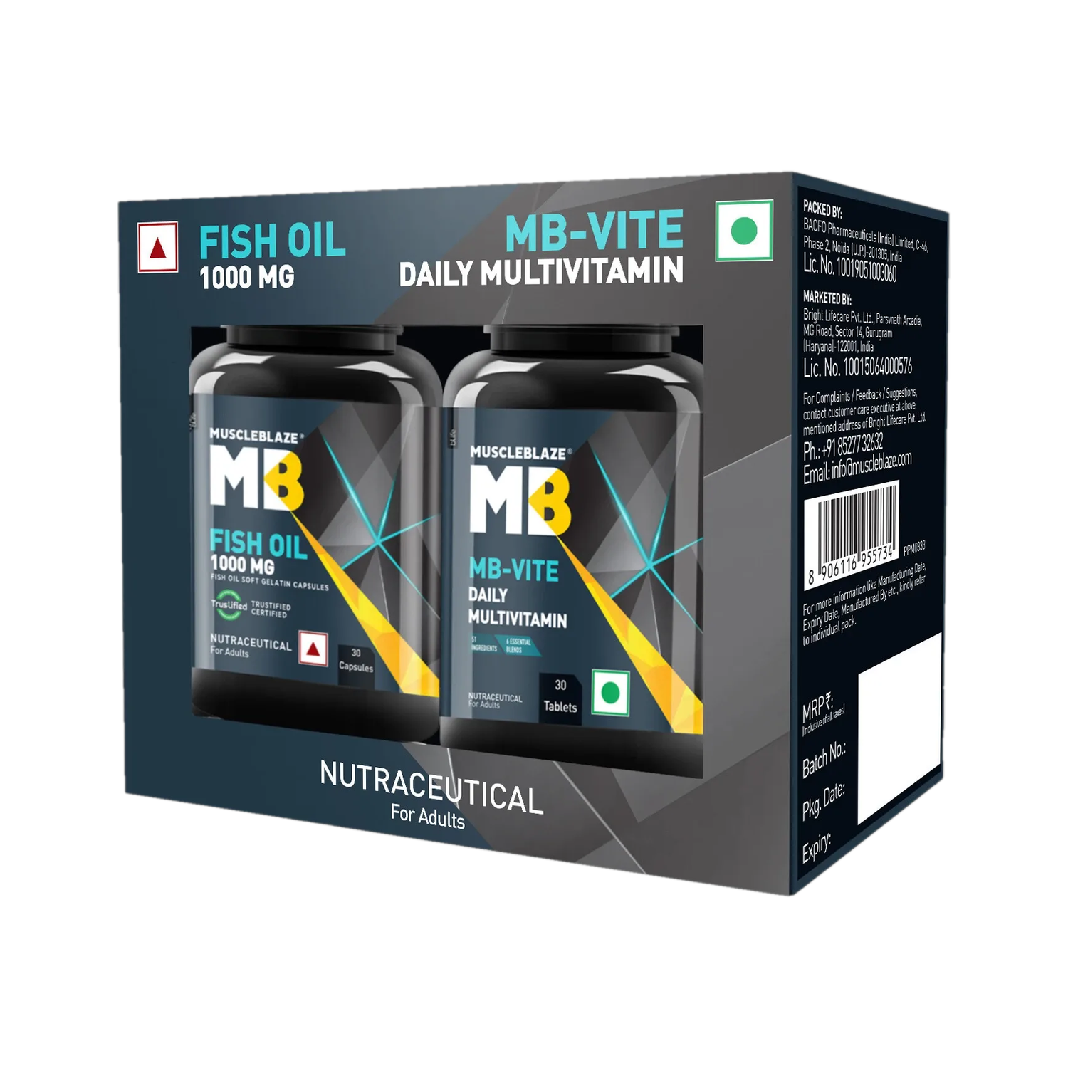 MUSCLEBLAZE MB-Vite Multivitamin & Omega 3 Fish Oil 1000mg Combo