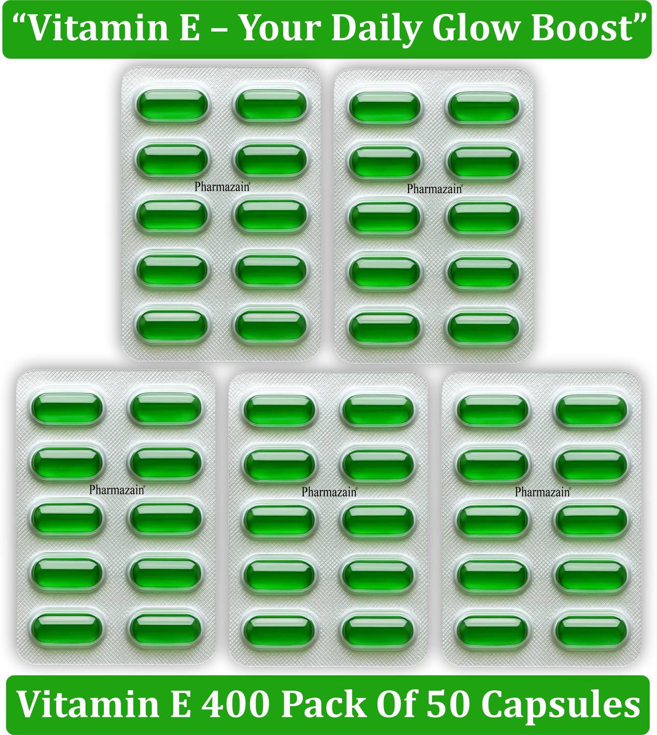 PHARMAZAIN Vitamin E Capsules for Skin & Hair