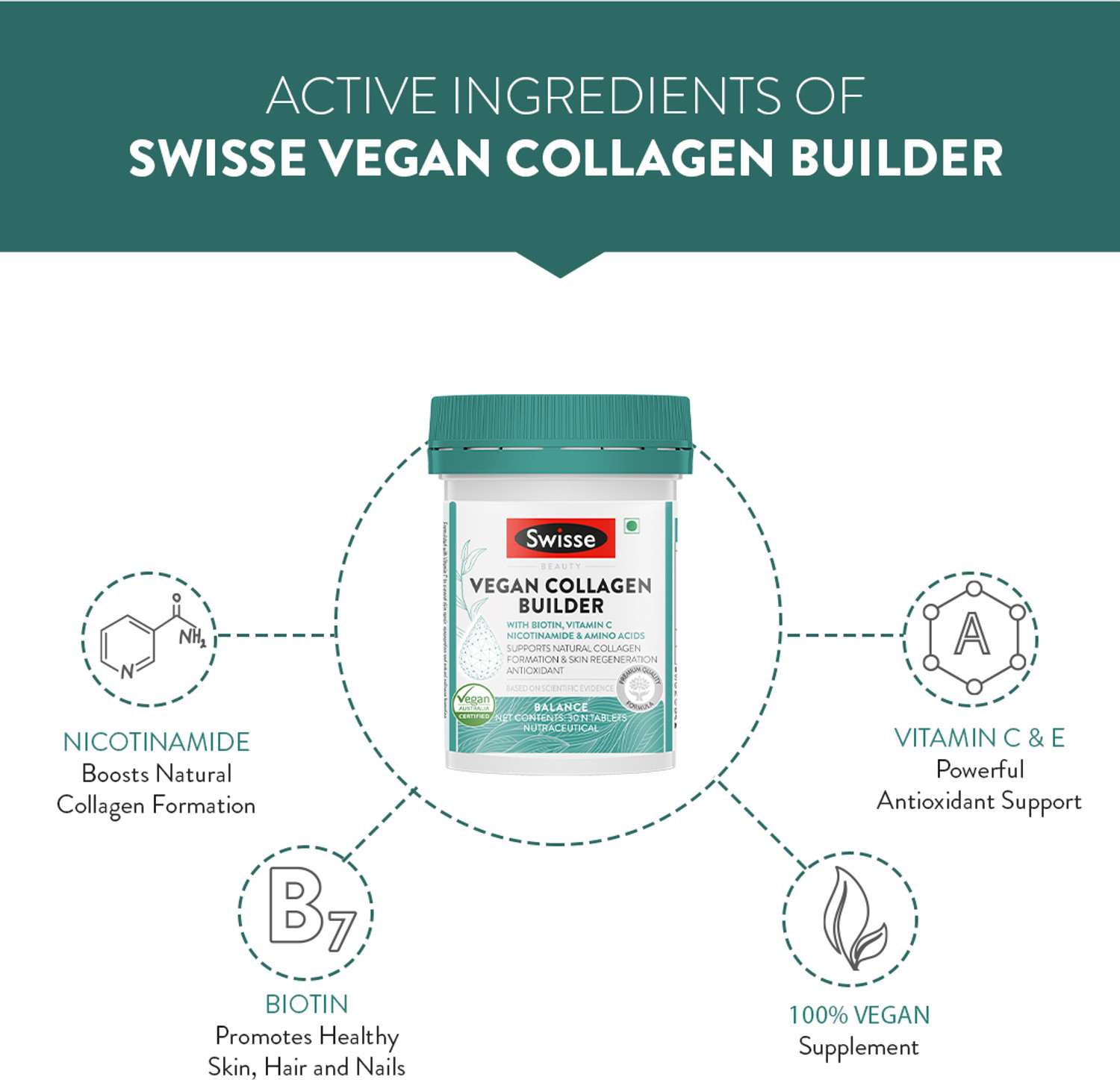 Image of Swisse Beauty Vegan Collagen Builder