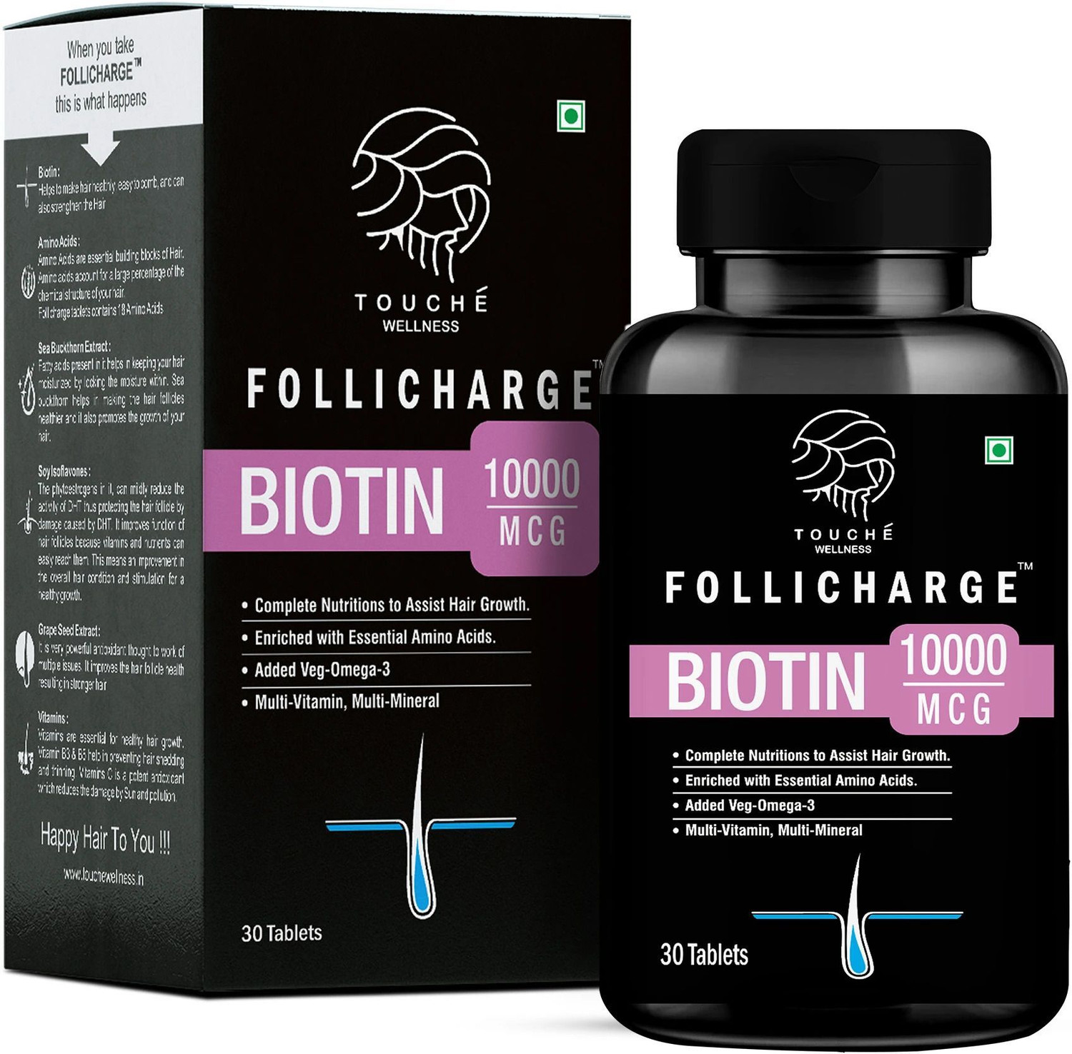 Image of Follicharge Multivitamin For Men And Women Touche Wellness Pack of