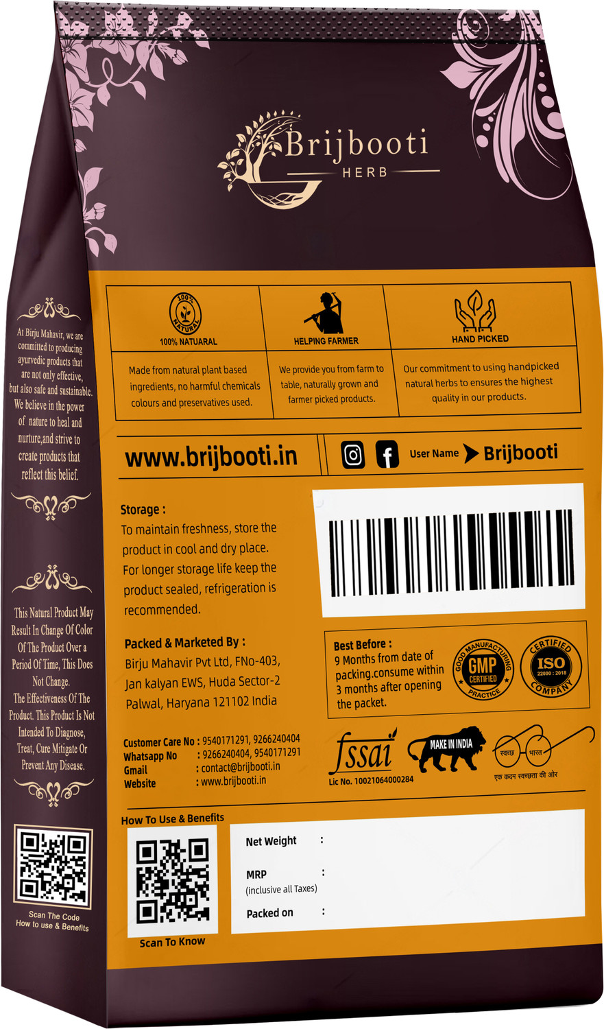 Image of BrijBooti Arjun Ki Chhal Powder | 100% Natural Arjuna Bark for Men & Women | arjuns chal
