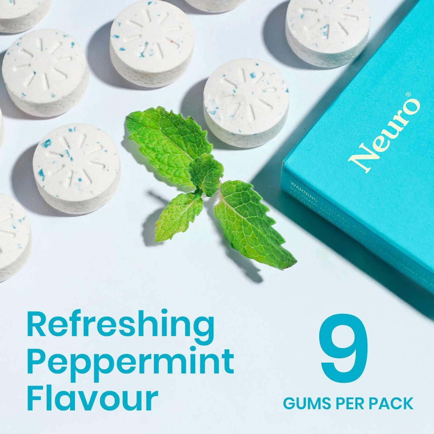Image of Neuro Gum (Peppermint) Single Pack -9 Gums Blister (Pack of 5)