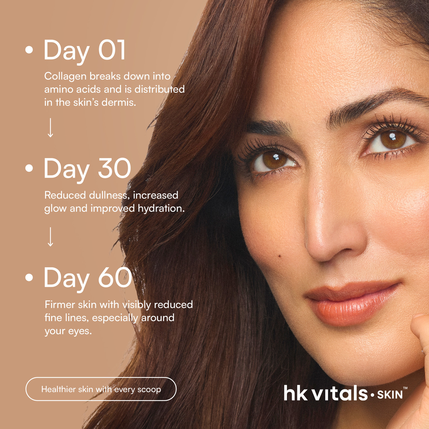 Image of hk vitals Skin Collagen Supplement with Biotin, Orange