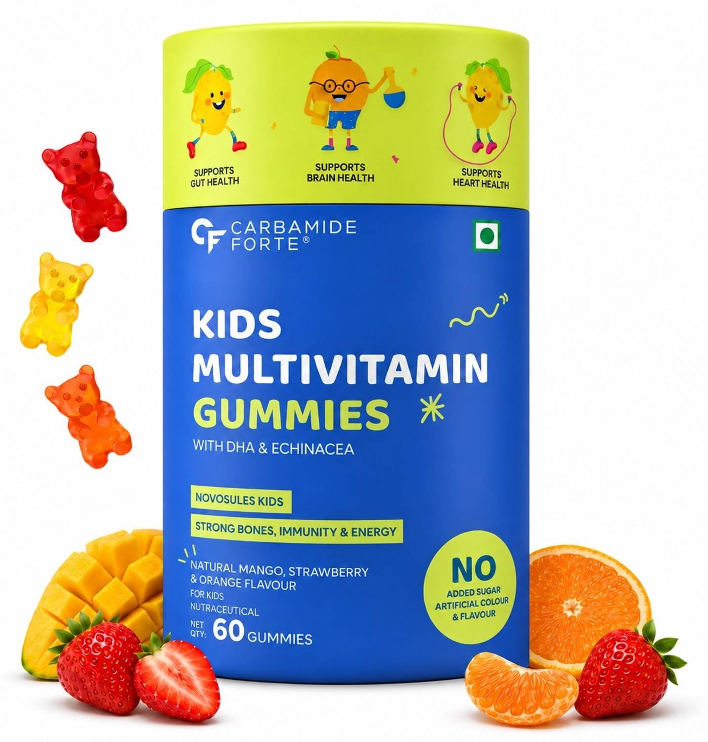 CARBAMIDE FORTE Multivitamin Gummies For Kids with Superfoods & Prebiotics for Kids & Adults