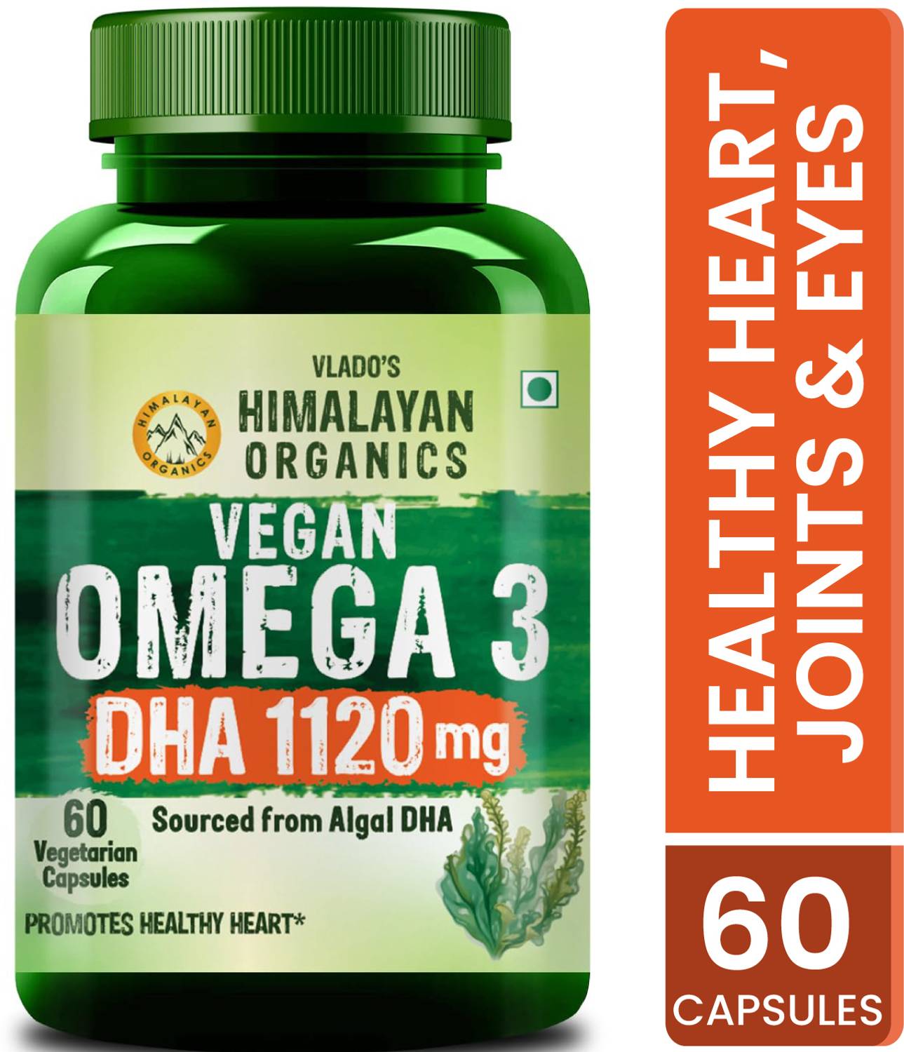 Vlado's Himalayan Organics Vegan Omega 3 6 9 with DHA (560mg) for