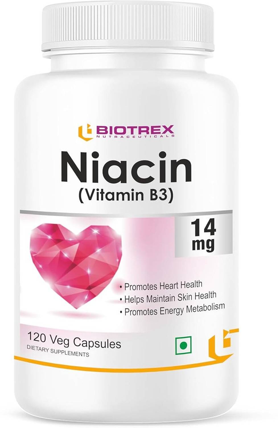 BIOTREX NUTRACEUTICALS Niacin 14mg Vitamin B3 With Inositol 50mg Supplement
