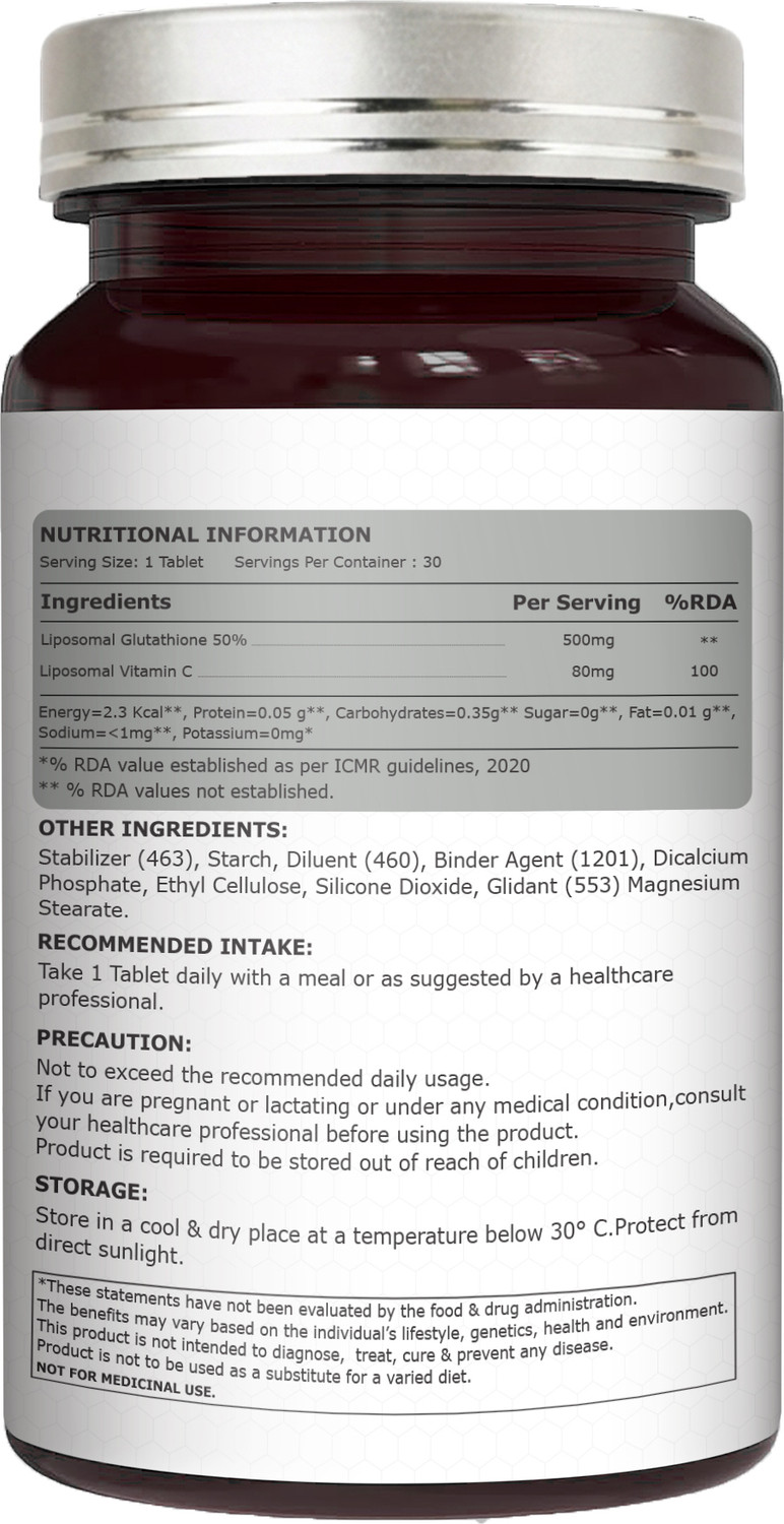 Image of Pure Nutrition Liposomal Glutathione 580mg with Vitamin C | Supports Skin Health
