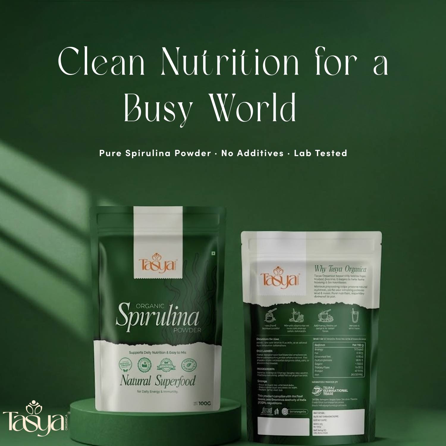 Tasya Organica Spirulina Powder 100g - Image 3