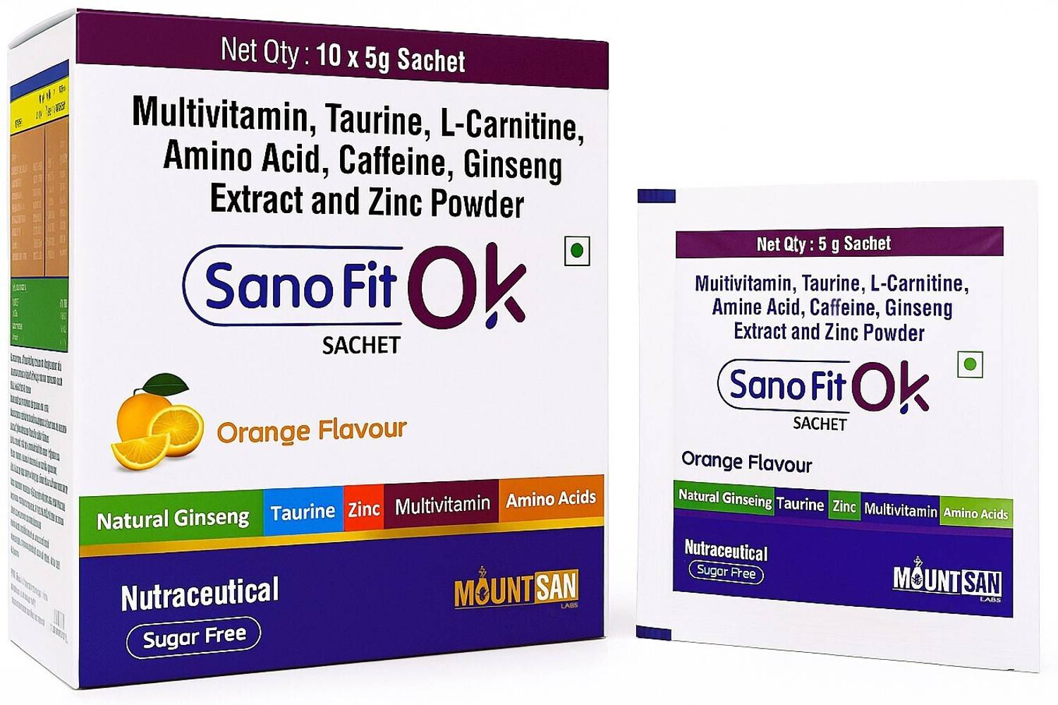 Mountsan Labs SanoFitOk Energy Drink, Preworkout Sachets - Image 1