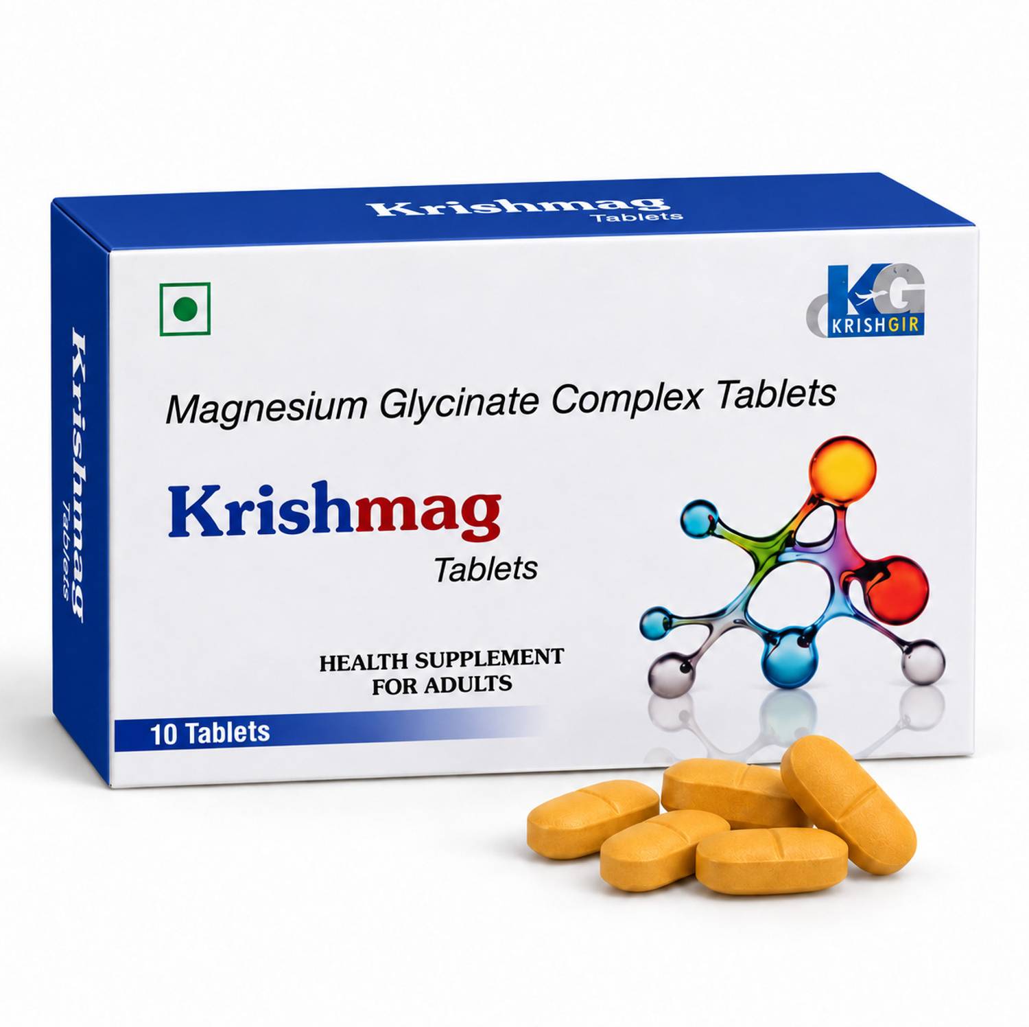 KRISHGIR PHARMACEUTICALS Magnesium Glycinate 1000 mg for Better Sleep Quality & Muscle Recovery Price in India