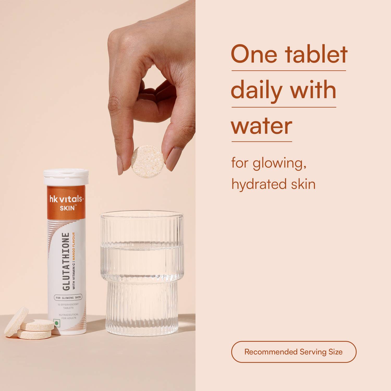 hk vitals Glutathione Skin Glow Effervescent Tablets, Mango With Sipper Price in India