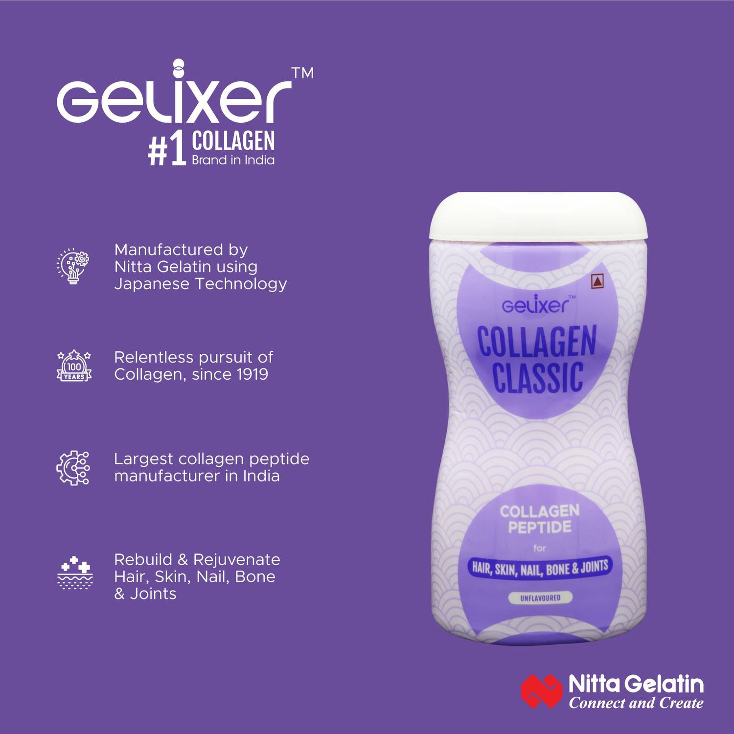 Gelixer Collagen Classic - Unflavoured, Premium, Fish Collagen