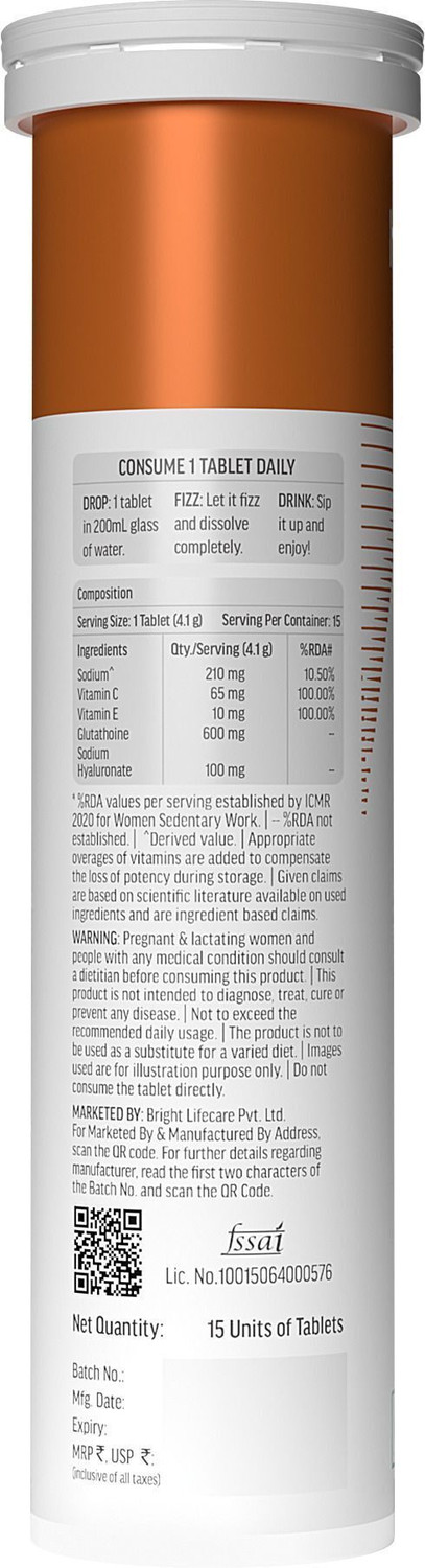 Image of hk vitals Glutathione Skin Glow Effervescent Tablets With Mixed Flavor