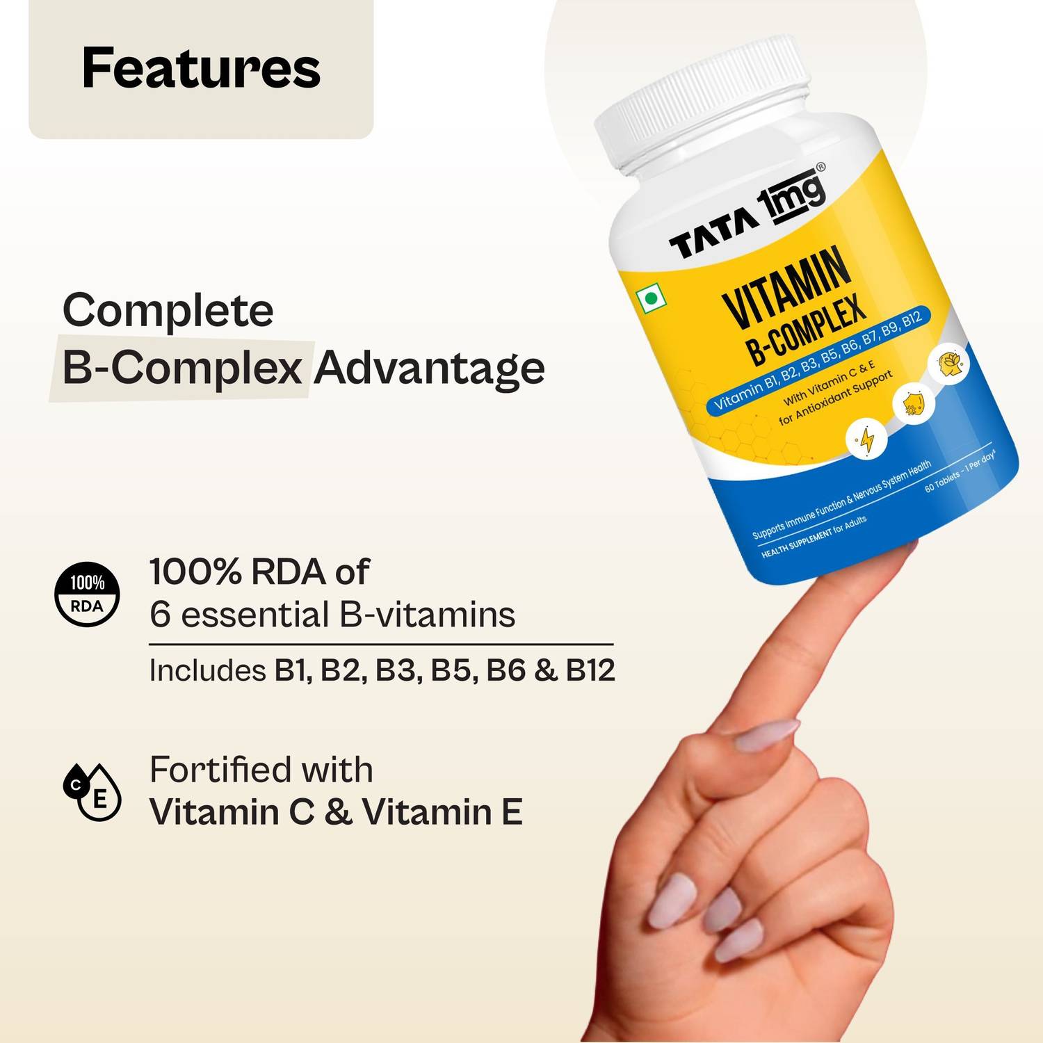 TATA 1mg Vitamin B Complex 60 Capsules - Image 4