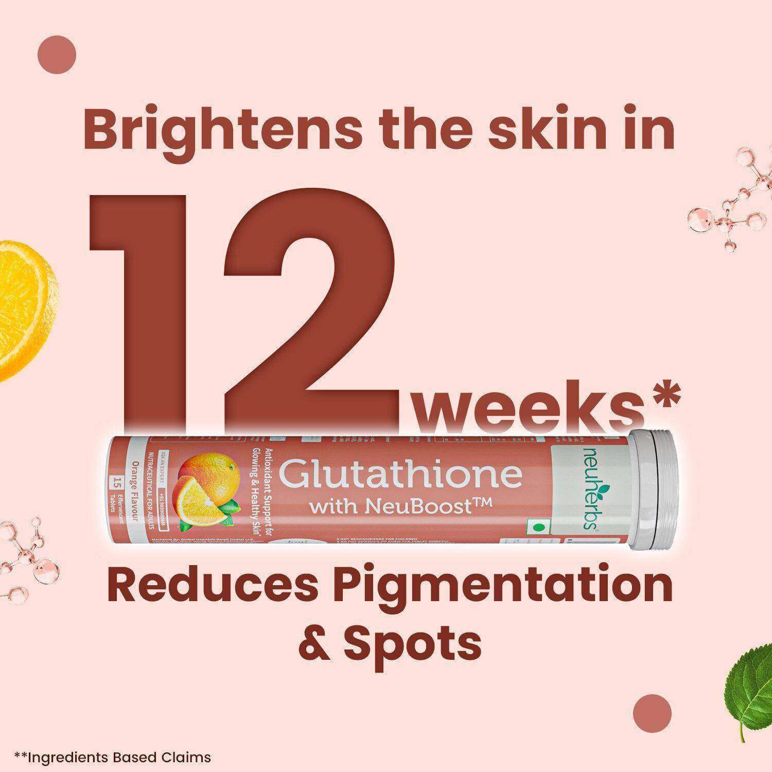 Neuherbs Glutathione (Orange Flavour) For Glowing Skin With Hyaluronic Acid  & Vitamin C Price in India