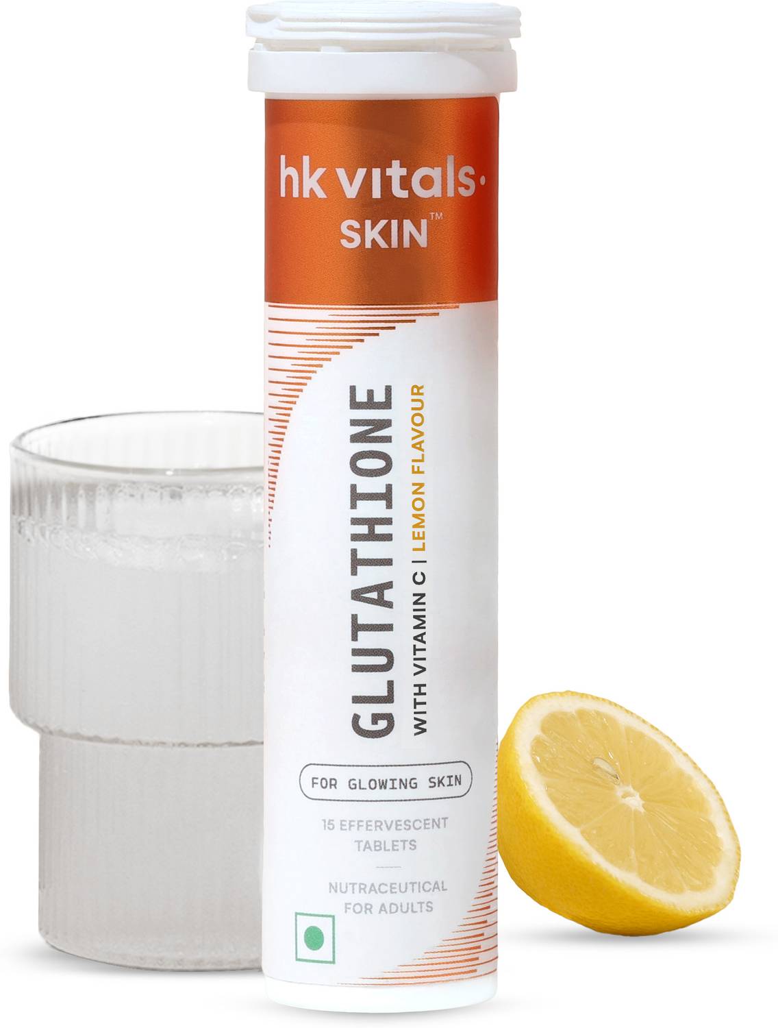 hk vitals Glutathione Skin Glow Effervescent Tablets with Vitamin C & E, Lemon Price in India