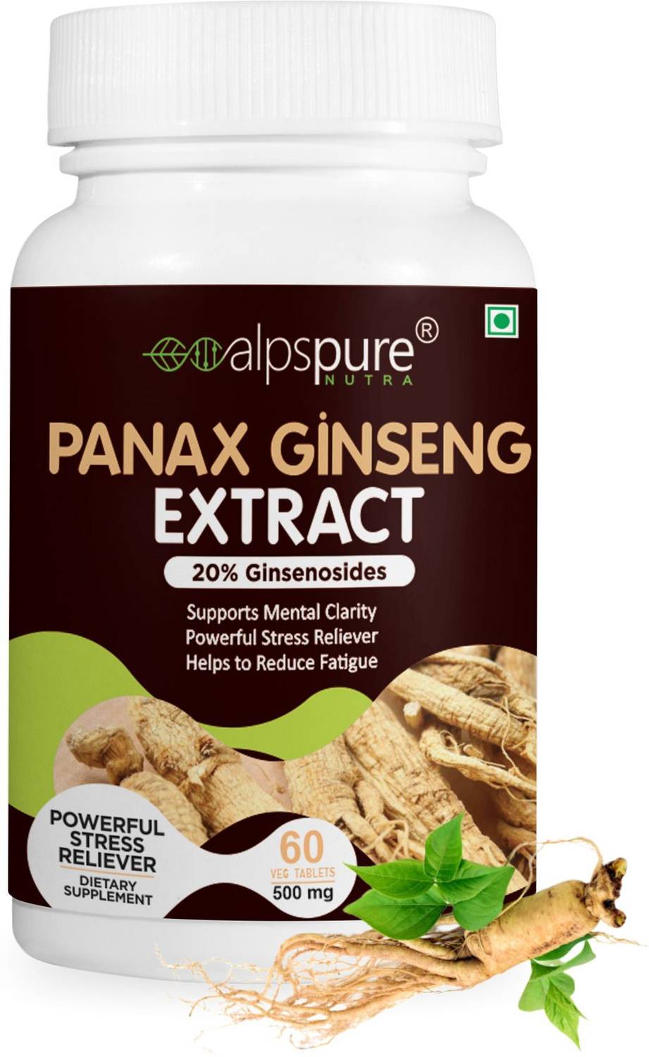 ALPSPURE Panax Ginseng Extract / Korean Ginseng 500 mg Powerful Stress Reliever
