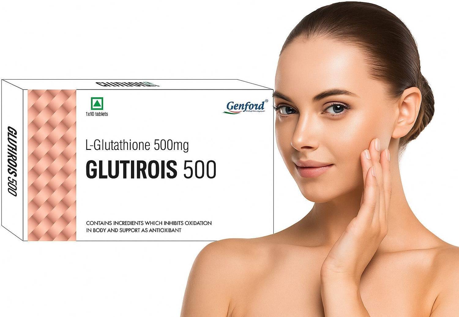 glutathione 500mg for skin whitening GENFORD Glutirois L-Glutathione 500 Mg Tablets Skin Whitening Pack of 1  Price in India
