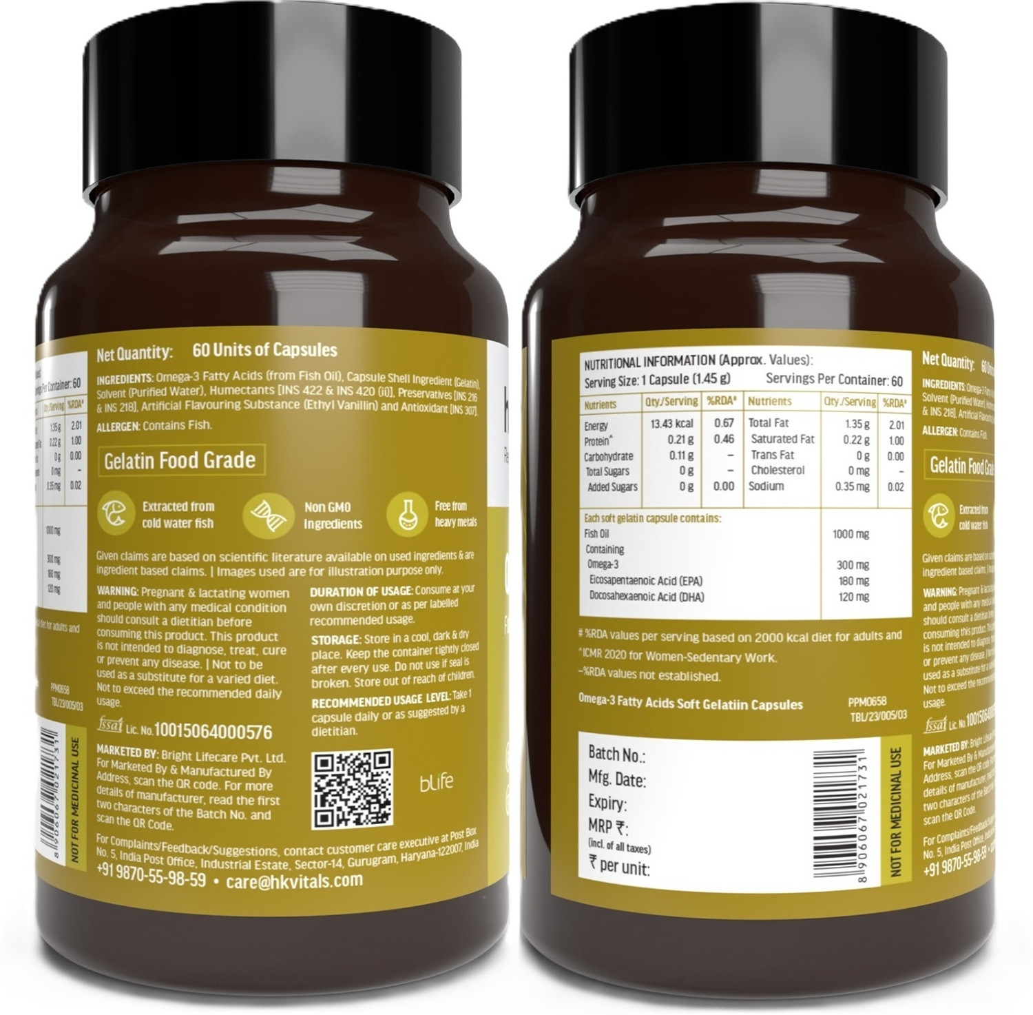 Image of hk vitals Omega 3 + Multivitamin + Calcium, Magnesium & Zinc
