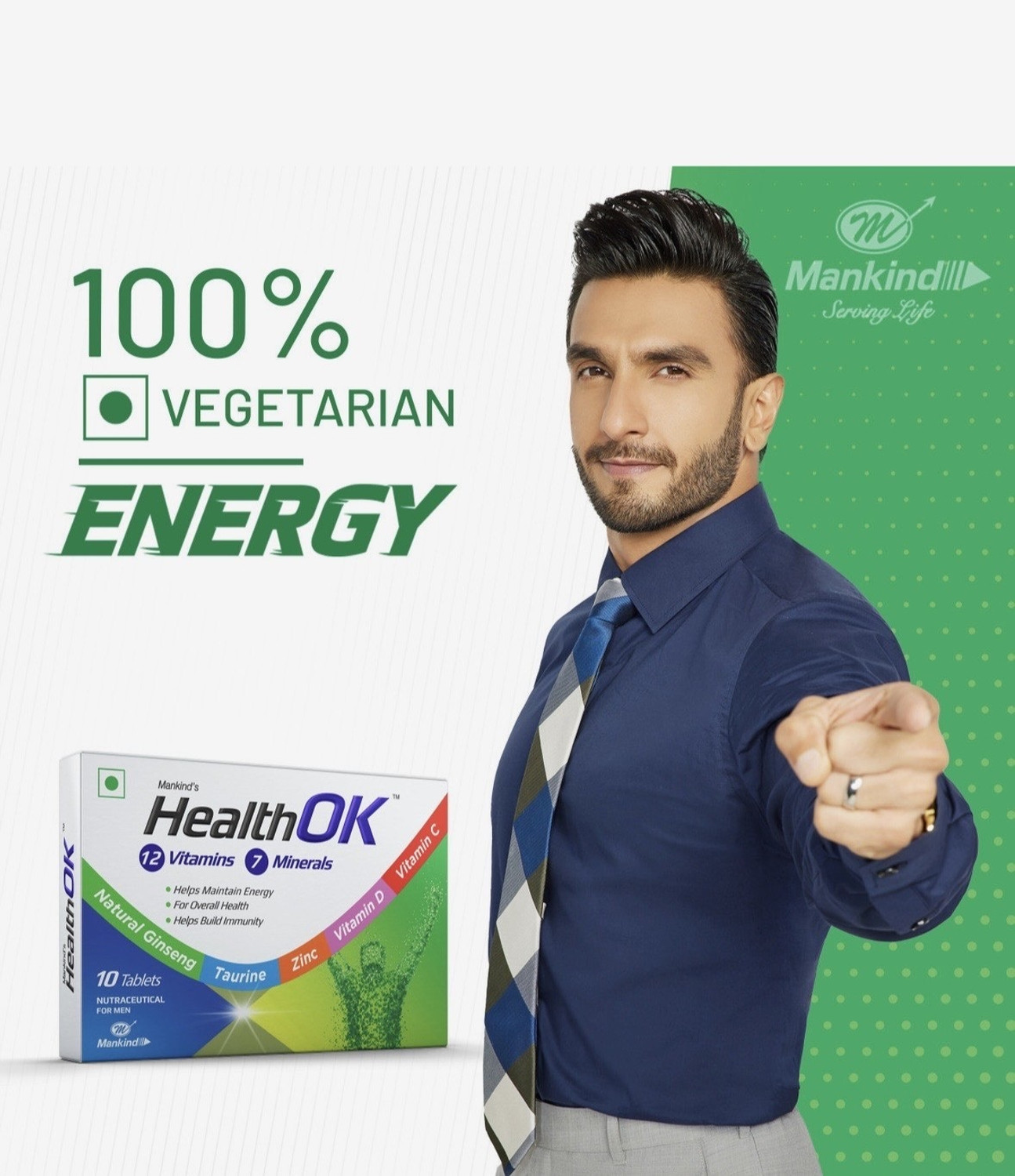 Image of Health Ok Daily Multivitamin With Natural Ginseng for Energy & Overall Health