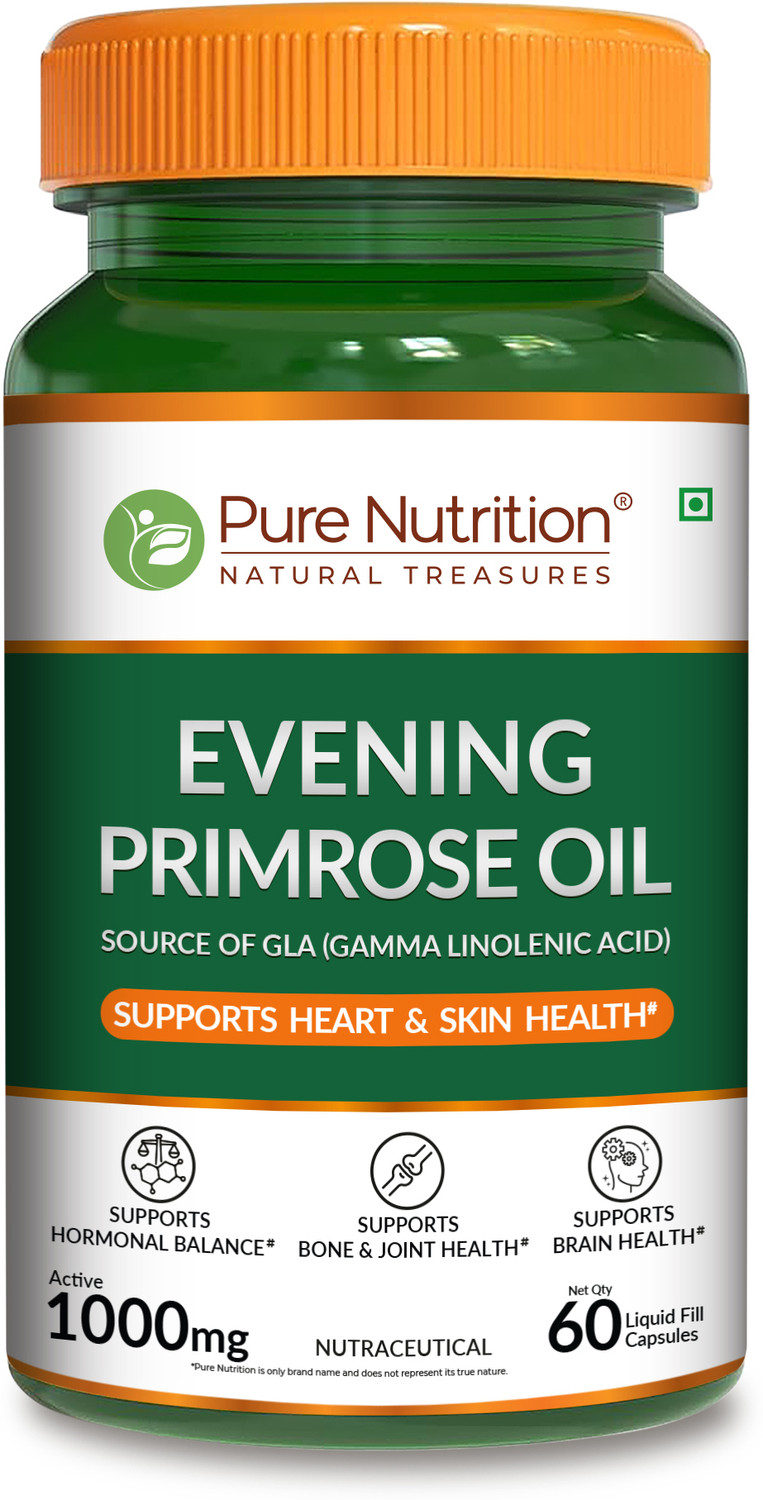 Image of Pure Nutrition Evening Primrose Oil 1000mg Capsules with GLA - Supports Skin & Hormonal Balance