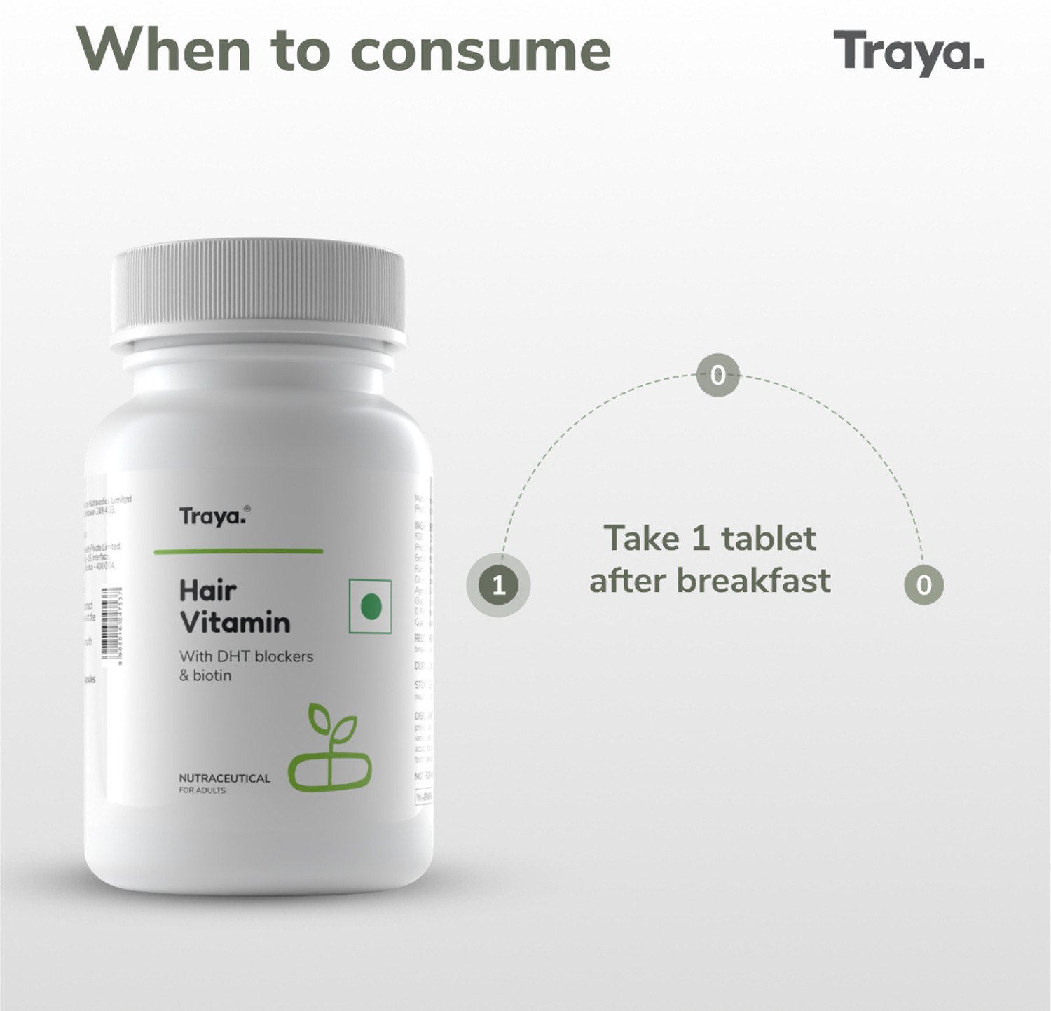 Image of Traya Hair Vitamins with Biotin, Omega 3, Vitamin A, C, D, E, B9, B12 for Hair Growth