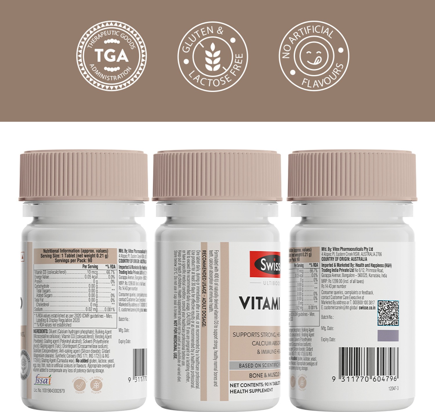 Image of Swisse Ultiboost Vitamin D3 Supplement for Immunity,Bones&Muscle health