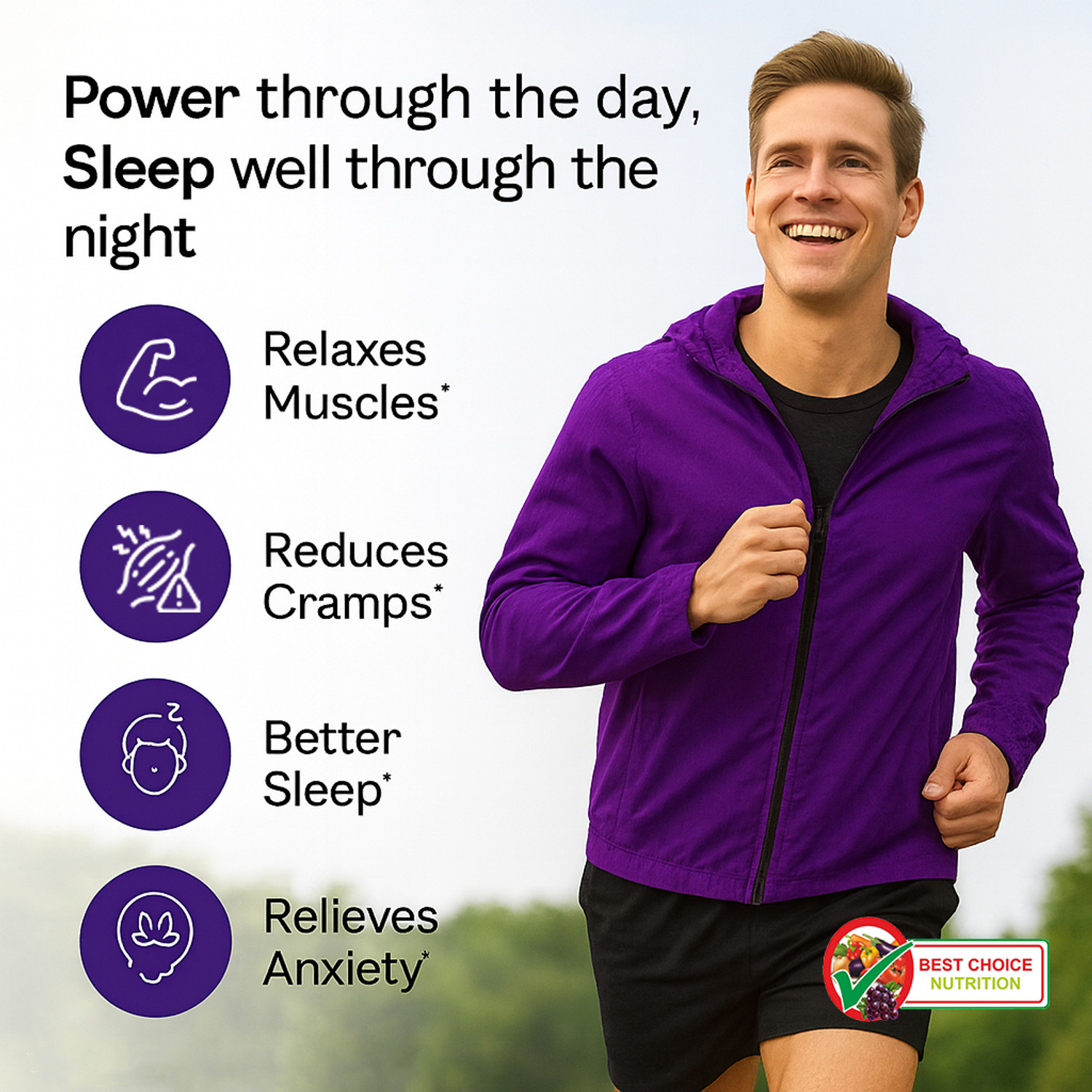 Image of BEST CHOICE NUTRITION Magnesium Glycinate Tablets For Muscle Recovery, Sleep & Nerve Health